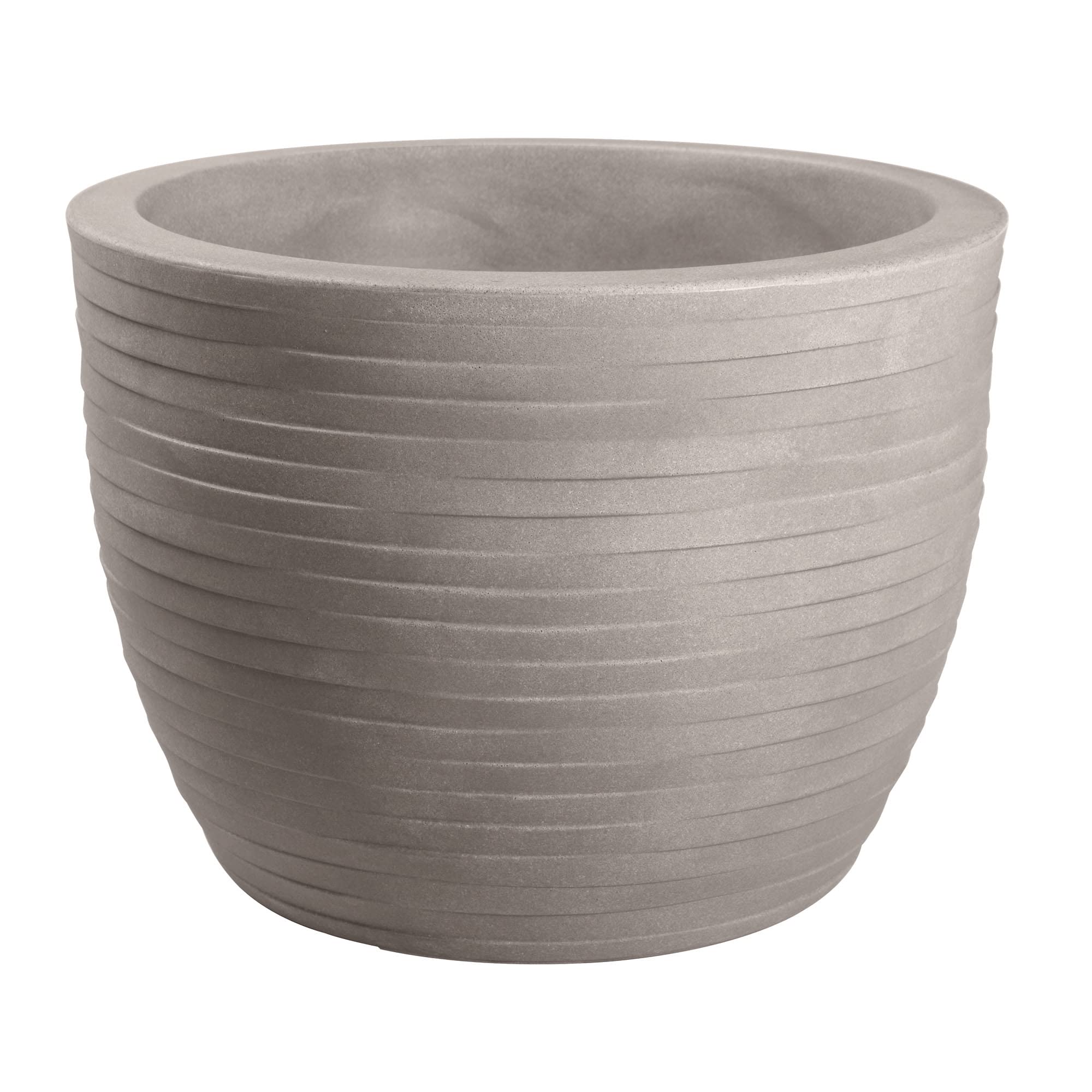NICOLI VASO CIOTOLA IN RESINA HERA ELEGANCE PER INTERNO ED ESTERNO, DIAMETRO CM 30, 40, 50, 60 FIORIERA ELEGANTE SUPERFICIE COSTOLATA (Ø 40 cm, Cenere)