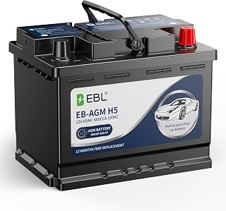 EBL Platinum AGM Battery Group 47R 12V 60Ah 660A CCA 100Min RC - Maintenance-Free Deep Cycle Car Battery