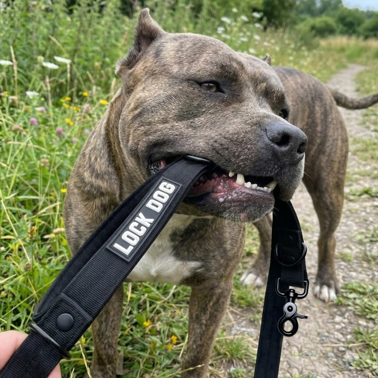 Schnitt- & bissfeste - Hundeleine – Hochleistungsfasern statt Drahtseil – Scherenkarabiner - 360° drehbar - LOCK DOG