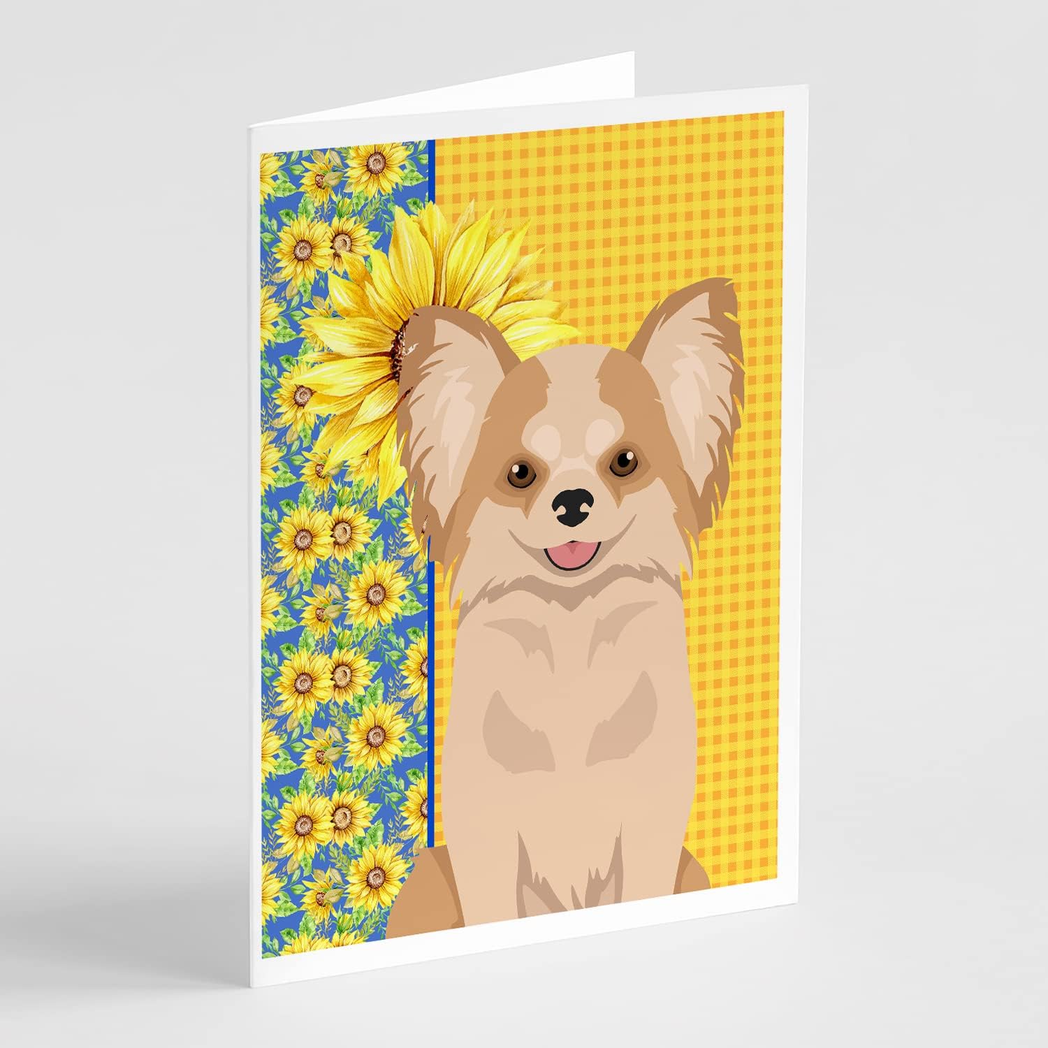Caroline's Treasures WDK5434GCA7P Summer Sunflowers Brown White Smooth Jack Russell Terrier Greeting Cards and Envelopes Pack of 8 Blank Cards with Envelopes Whimsical A7 Size 5x7 Blank Note Cards