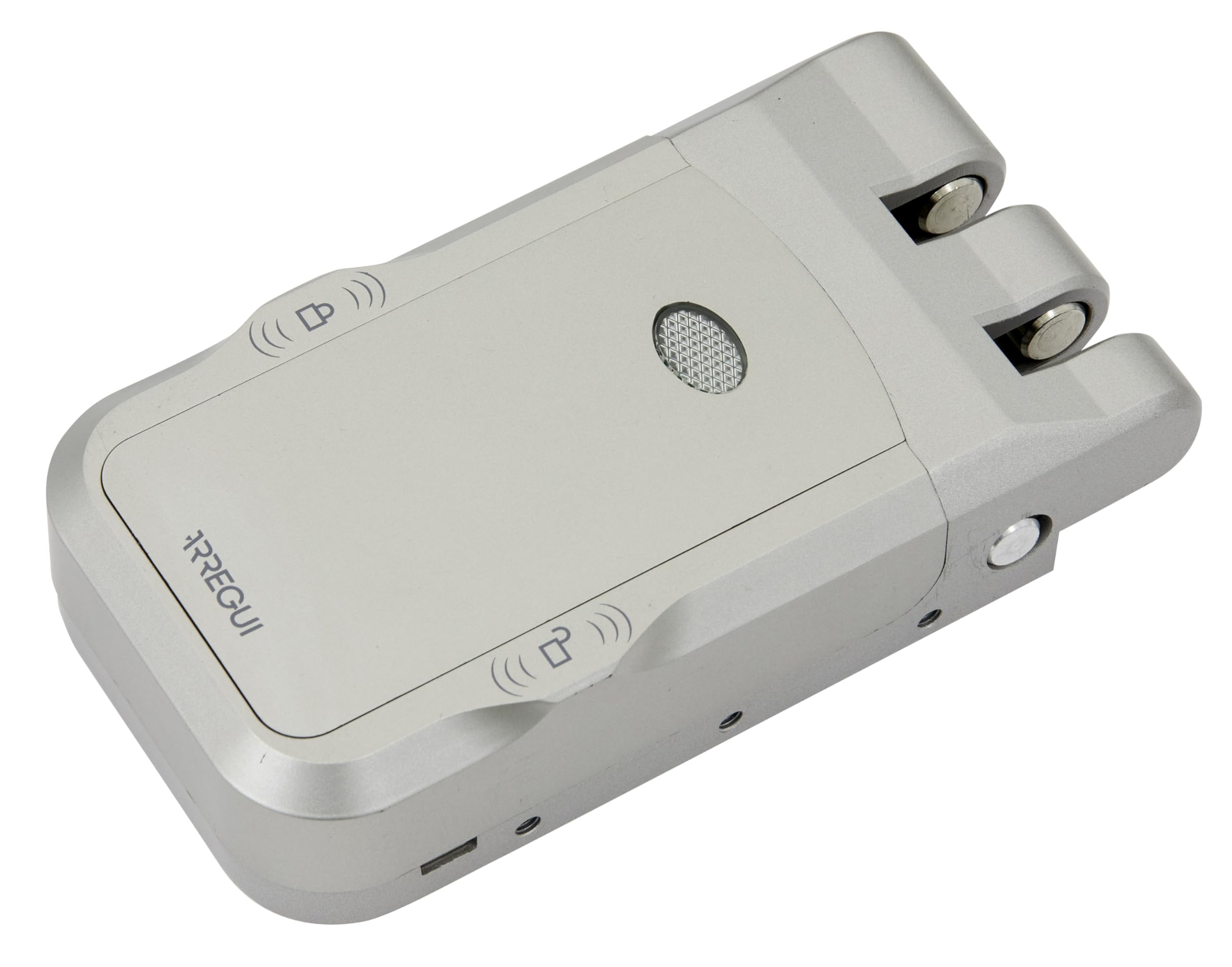 ARREGUI CI30P Cerradura de Seguridad Invisible para Puerta con 4 mandos a distancia | Antirrobo | Anti Okupas | Cerradura Electrónica para Puerta | Cerradura Inteligente | Cerrojo interior | Plata