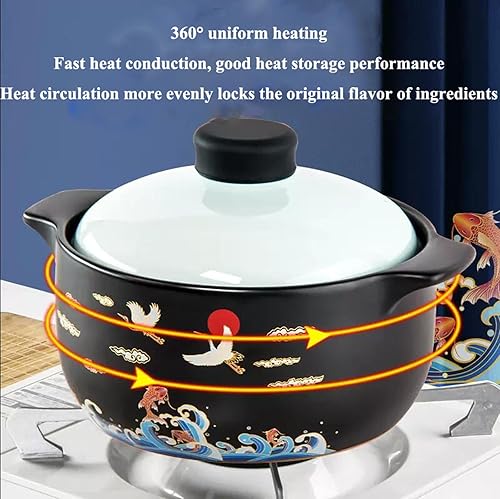 Miniatura 3 de Cazuela de estofado de gas de gran capacidad, resistente a altas temperaturas, cazuela de sopa para cocinar gachas de avena Estufa de gas doméstica