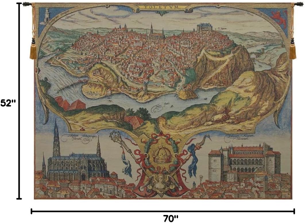Toledo Belgian Tapestry Wall Hanging - 70 in. x 52 in. Cotton/Viscose/Polyester by Charlotte Home Furnishings