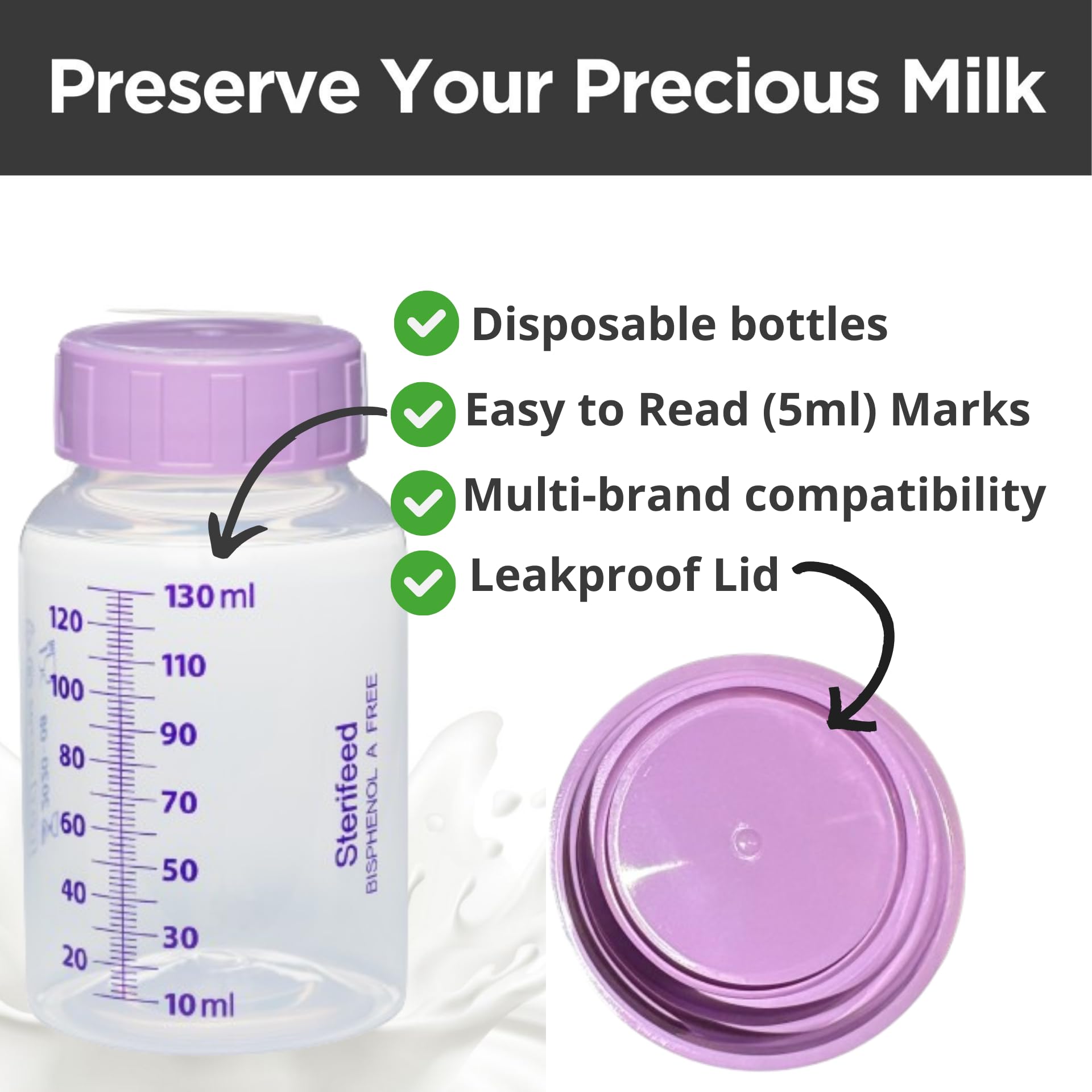 Sterifeed Disposable Disposable Sterilised Baby Bottles Sterifeed