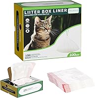 TELEGLO 100 Pack Heavy Duty Drawstring Litter Box Liner Bags for Litter-Robot 3/4 - Self-Cleaning Waste Bags