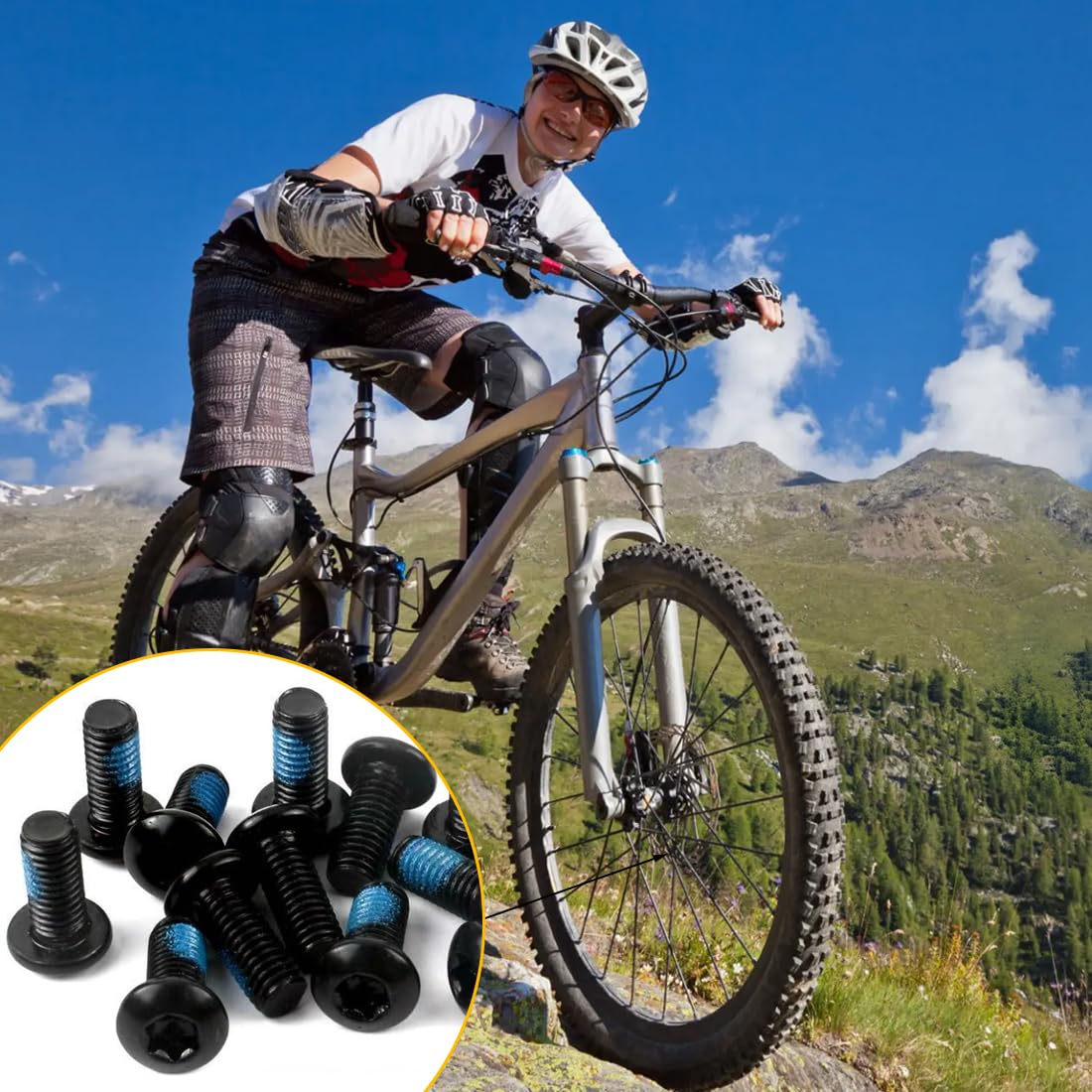 Qrity Lot De 20 Vis De Rotor De Vélo, M5x10mm Vis De Frein à Disque De