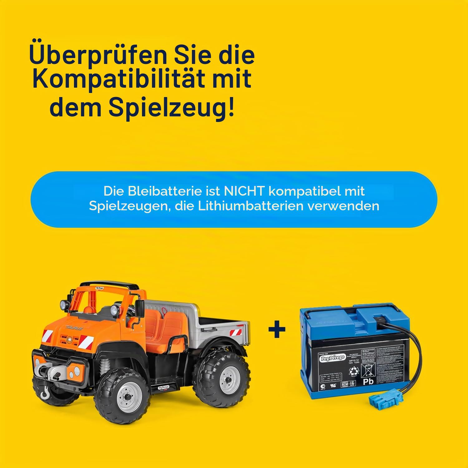 Peg Perego KB0036 - Batterie, 12 V 12 V, 12 Ah