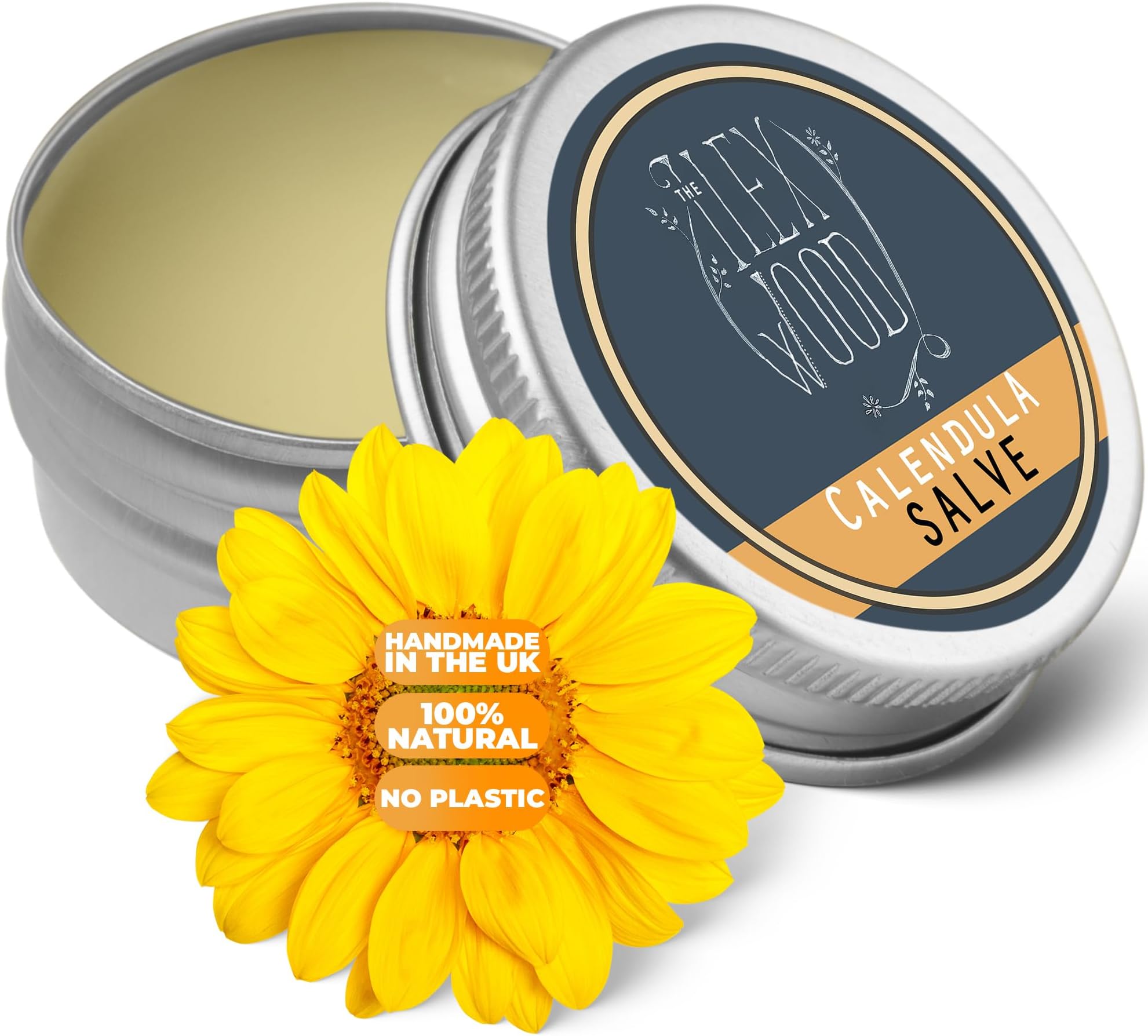 All-Natural Skin Balm - Calendula Salve - soothes rashes, itching, dry skin, eczema, cruelty free, plastic free, handmade in the UK - 100ml
