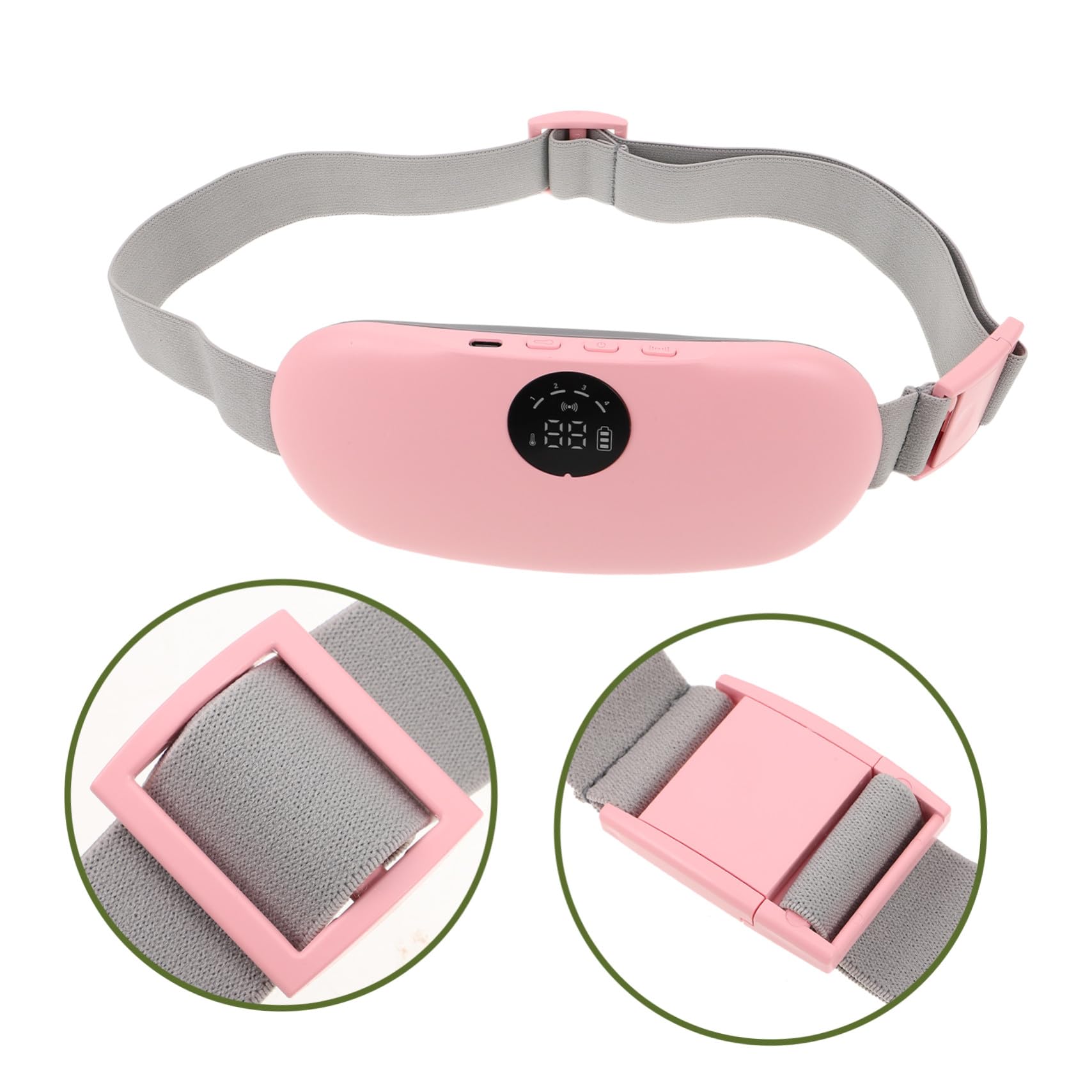 minkissy Cinturón Térmico Portátil con Masaje y Calor Rápido para Aliviar Dolores Menstruales, Diseño Ligero y Silicona para Uso Relajante en Casa