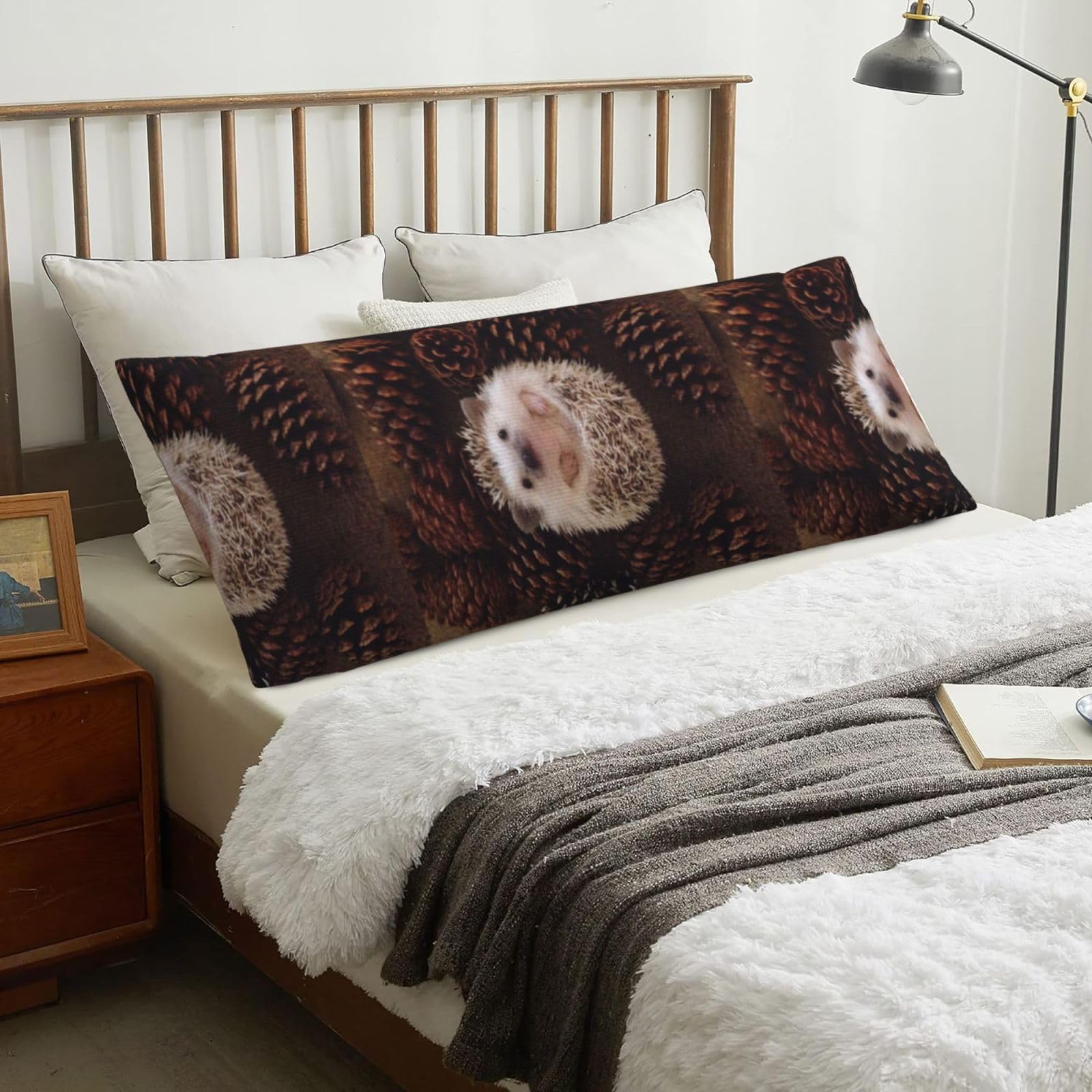 Hedgehog, Body Pillow Cover with Zipper,Long Body Pillowcase 20 x 60 in