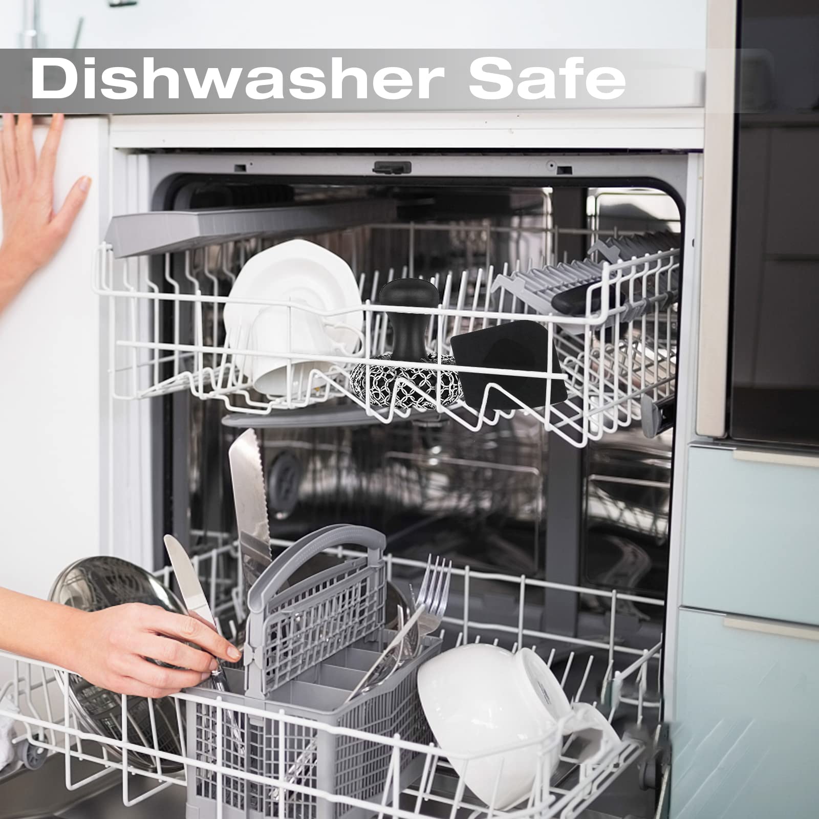 Cast Iron Scrubber + Pan Scraper 316 Chainmail Scrubber with Silicone