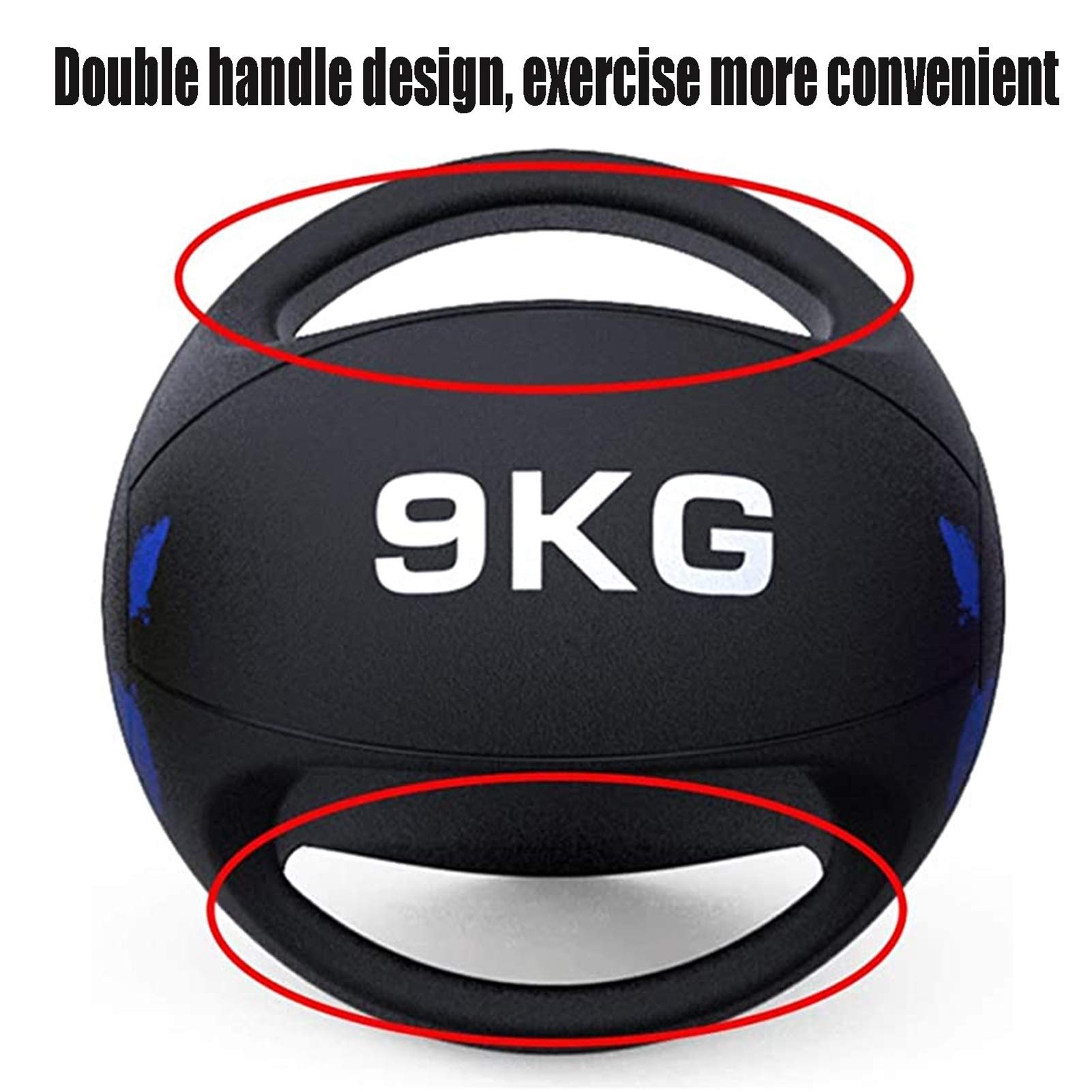 Palla Medica Palla di Medicina di Fitness A Doppio Manico, Palla Gonfiabile Antiscivolo, Palestra Domestica per Allenamento Cross-Training Resistenza Allenamento Aerobica Attrezzature per Il Fitness