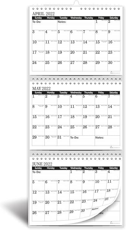 Amazon 3ヶ月カレンダー ポケット付き 月刊 縦型 年1月21日 11 25インチ 再配置可能なページ 大きな罫線付きデイリーブロック ジュリアン曜日 週番号ミニマリスト 手帳 カレンダー 文房具 オフィス用品