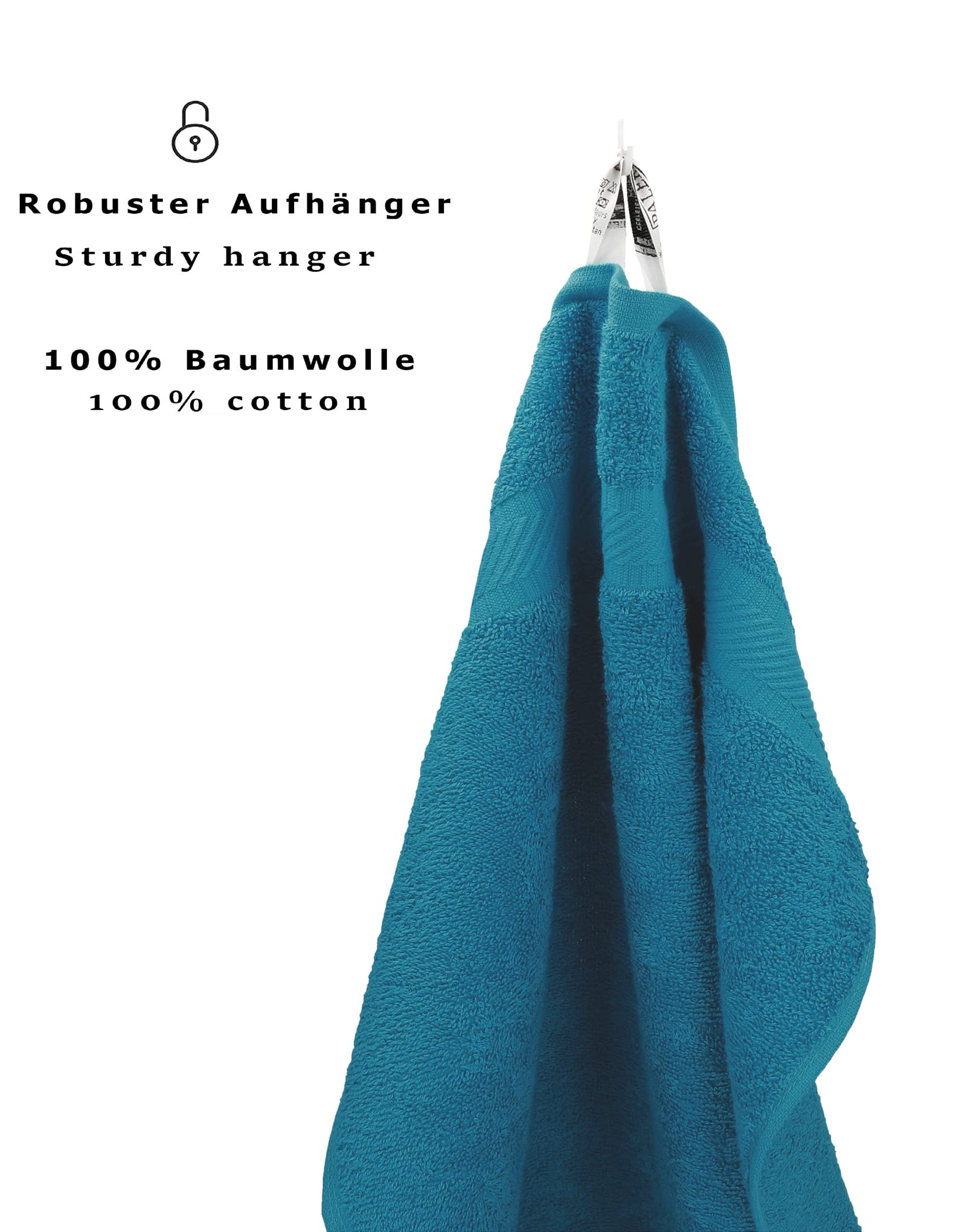 Betz Lot de 6 Serviettes de Bain XXL Palermo 100% Coton 100x200 cm Couleur Bleu pétrole
