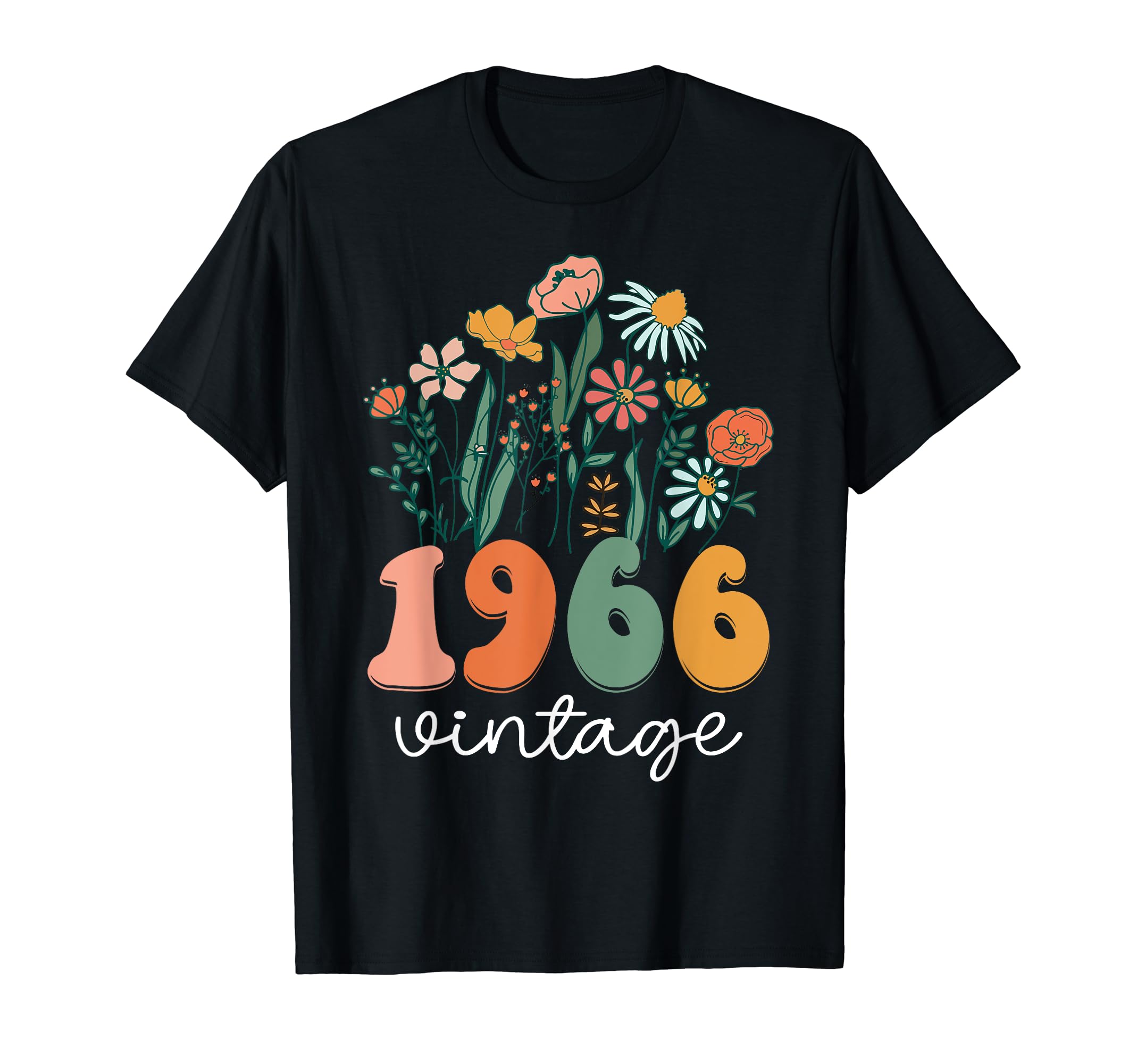59 Years Old Vintage 1966 59th Women Birthday Wildflower T-Shirt