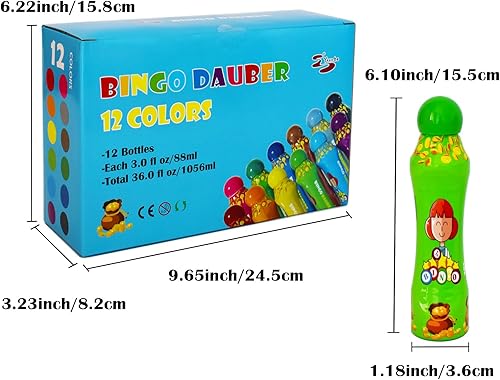 Miniatura 4 de Yuanhe Bingo Daubers - Marcadores de puntos  3 oz Paint Dotter Bingo DabbersDobbers, juego de 12