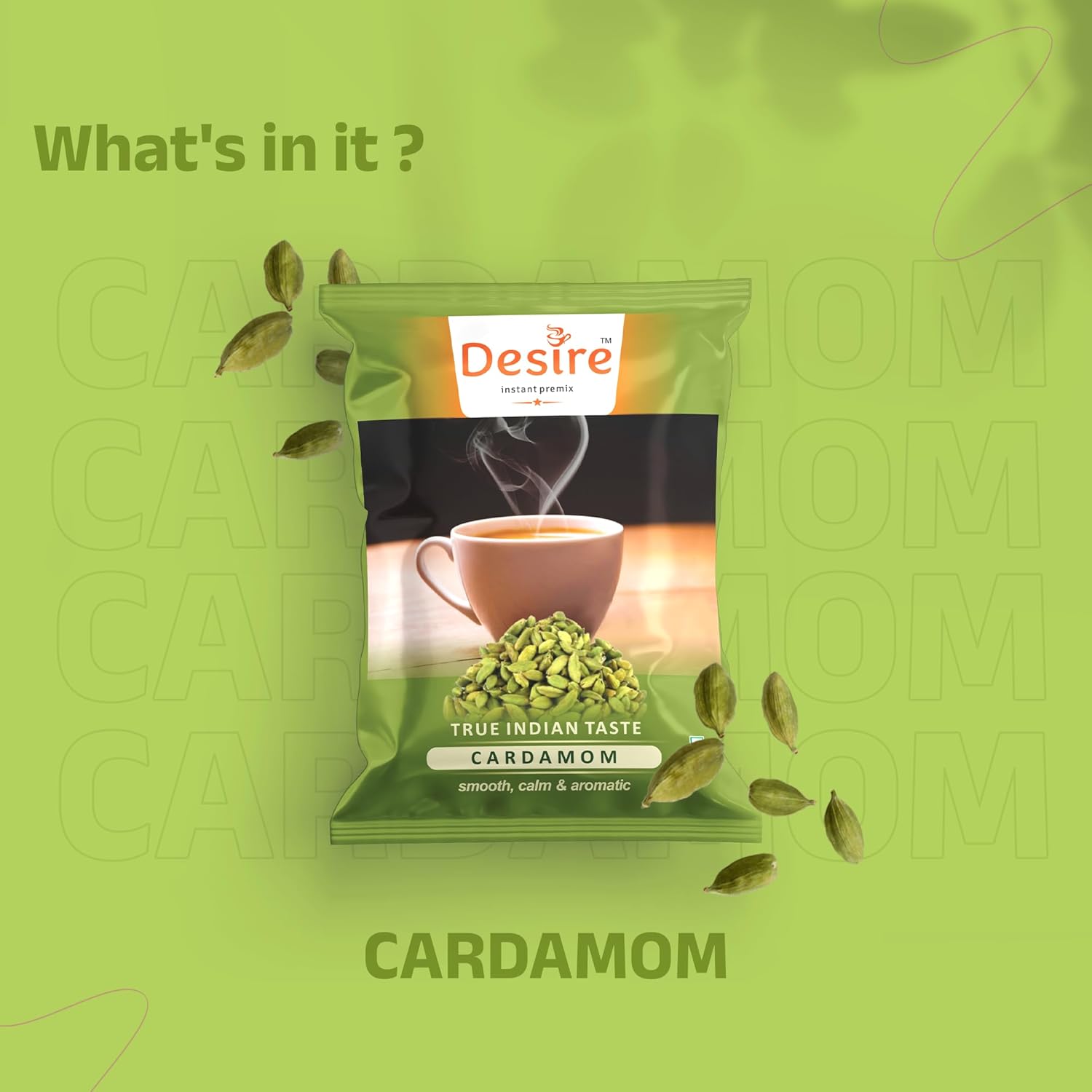 Desire Foods Cardamom Instant Premix Tea 1 Kg For Manual And Vending Machine Usage Svcardamom_1000