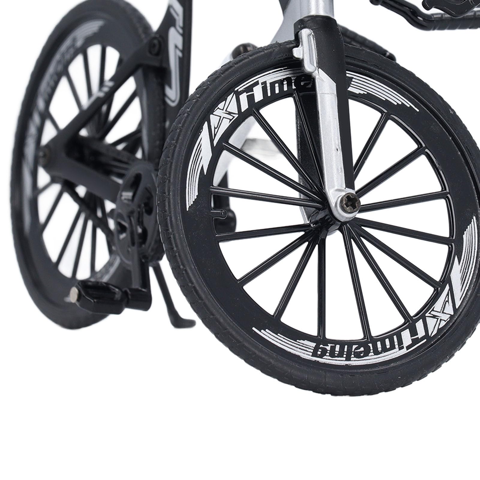 Keenso Mini Bicicleta de Carretera, Modelo de Bicicleta de Metal, Decoracin de Escritorio, Manualidades para Amantes del Ciclismo (en y Negro