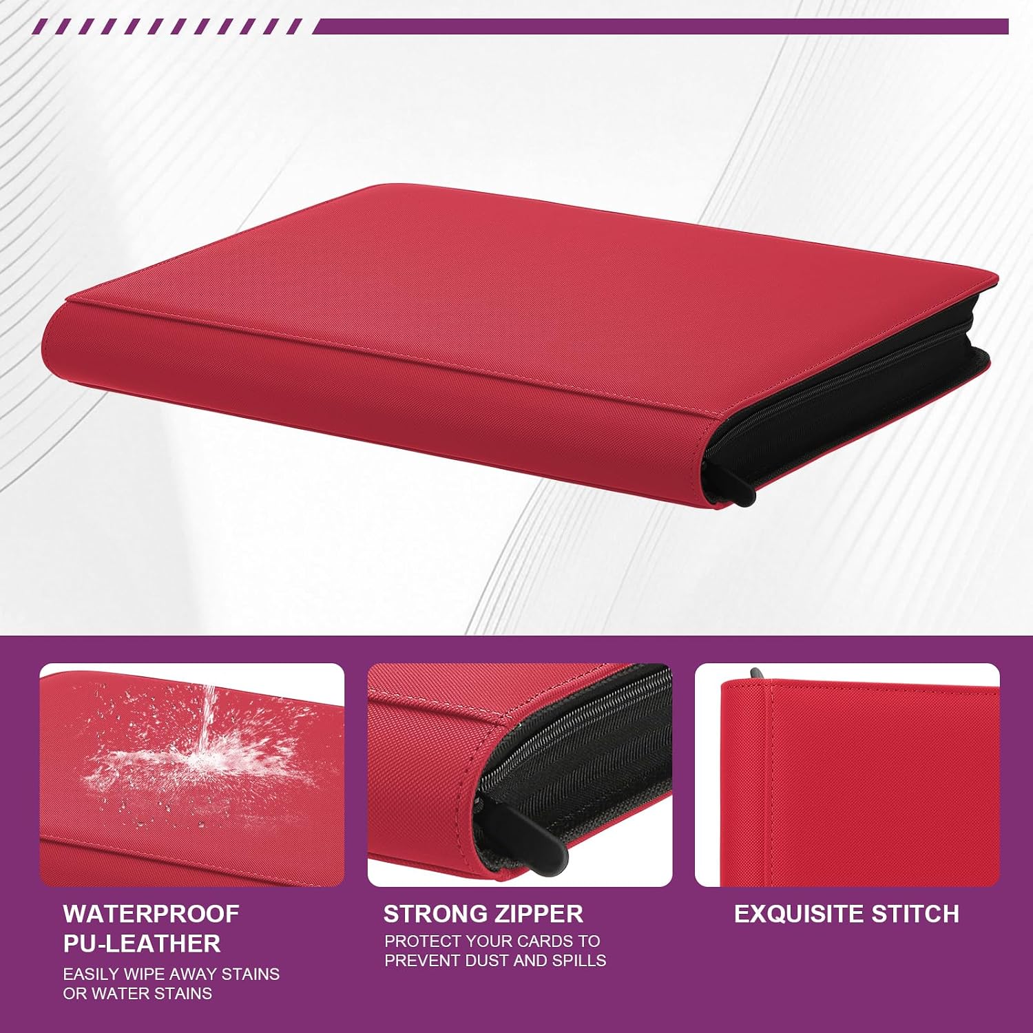 Toploader Binder, 9-Pocket 288 Cards Holder for 3"x4" Rigid Card Sleeves image 2