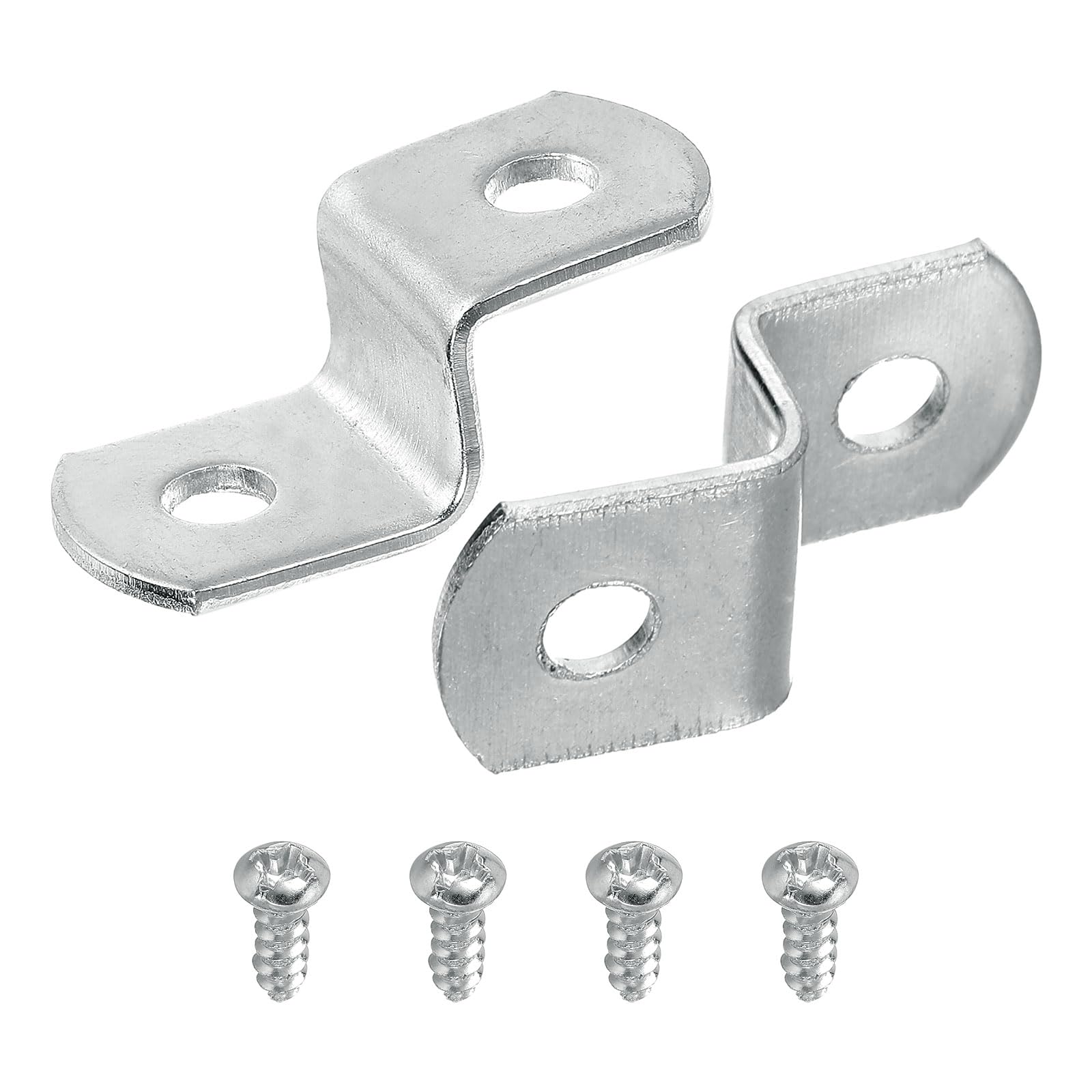 Uxcell 15 Pcs 3/8" Offset Iron Canvas Clips, Z Shape Picture Framing Mirror Clips with 2 Mounting Holes, Silver