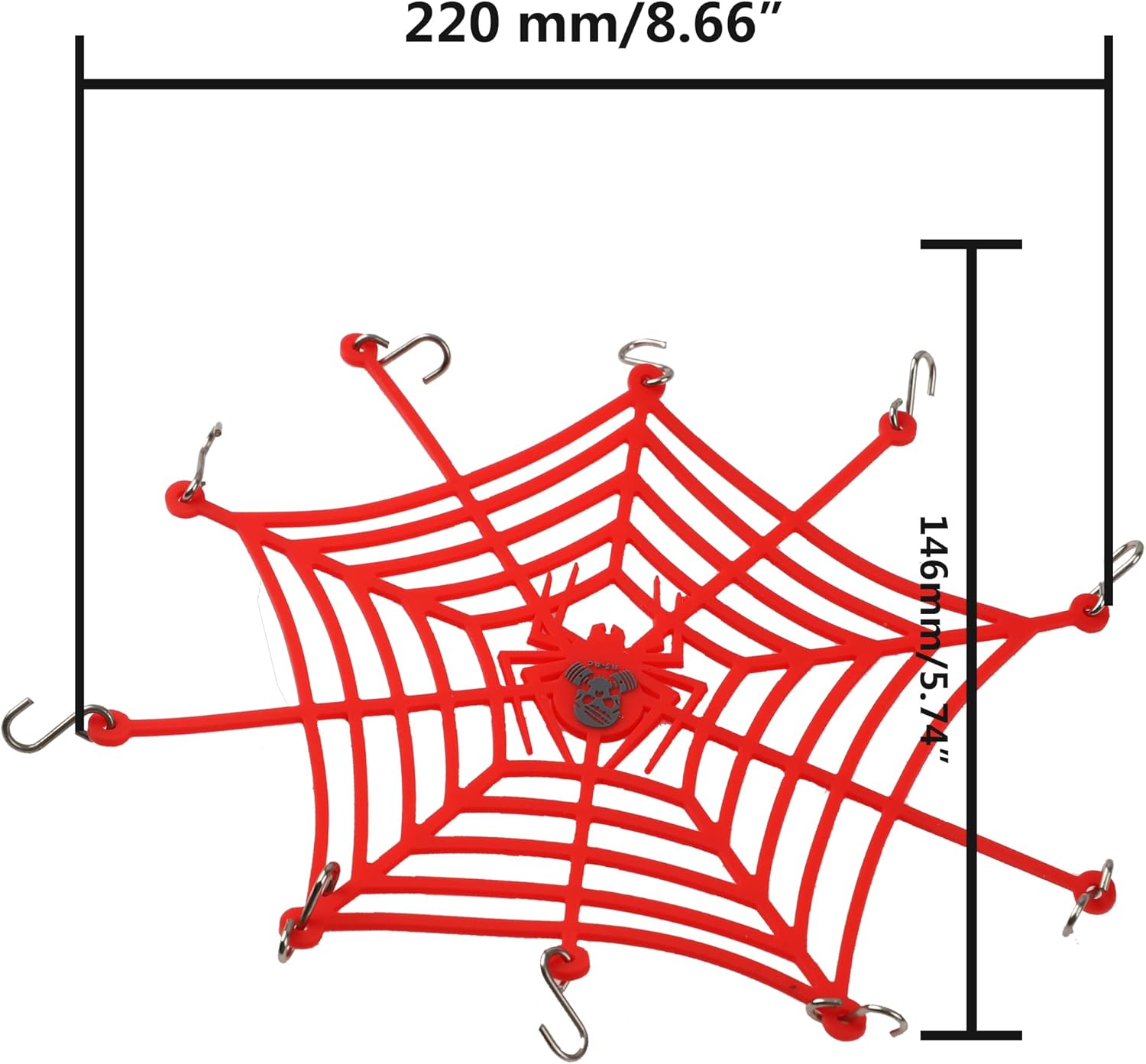 1/10 RC Simulation Rubber Luggage Net with Hooks RC Decorations Accessories Compatible with Traxxas TRX-4 Tamiya CC01 Axial SCX10 D90 Redcat HSP 90046 D110 1/10 RC Crawler Roof Rack (Red)
