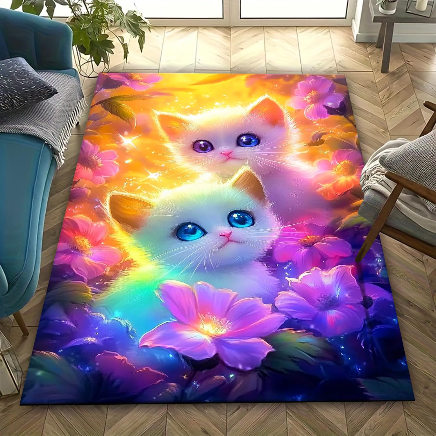 Tapis de yoga chat 3D antidérapant pour pratiquer vos exercices sur le balcon