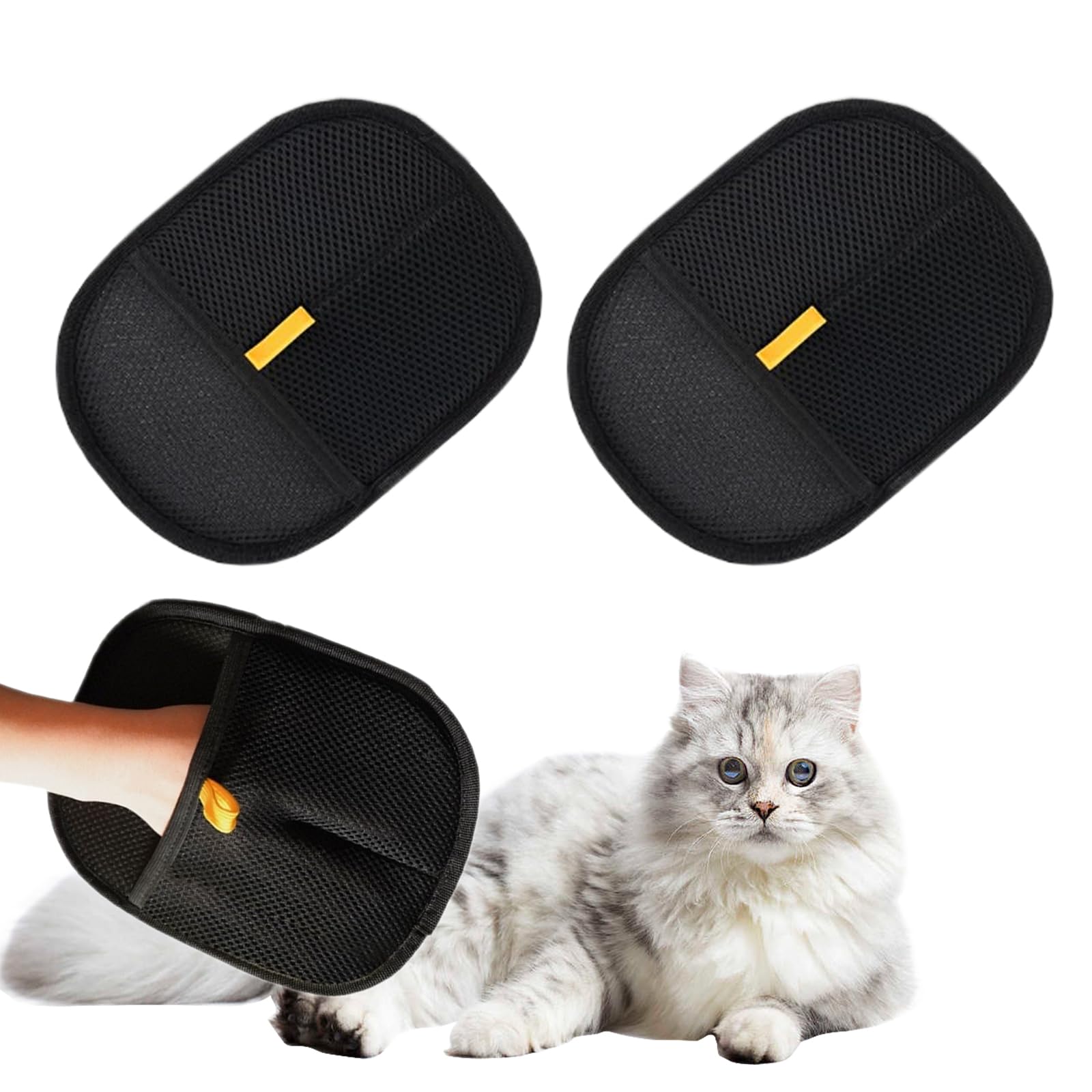 atnayo 2 Pcs Static Removal Gloves Pet Hair, Reusable Double Sided Grooming Gloves