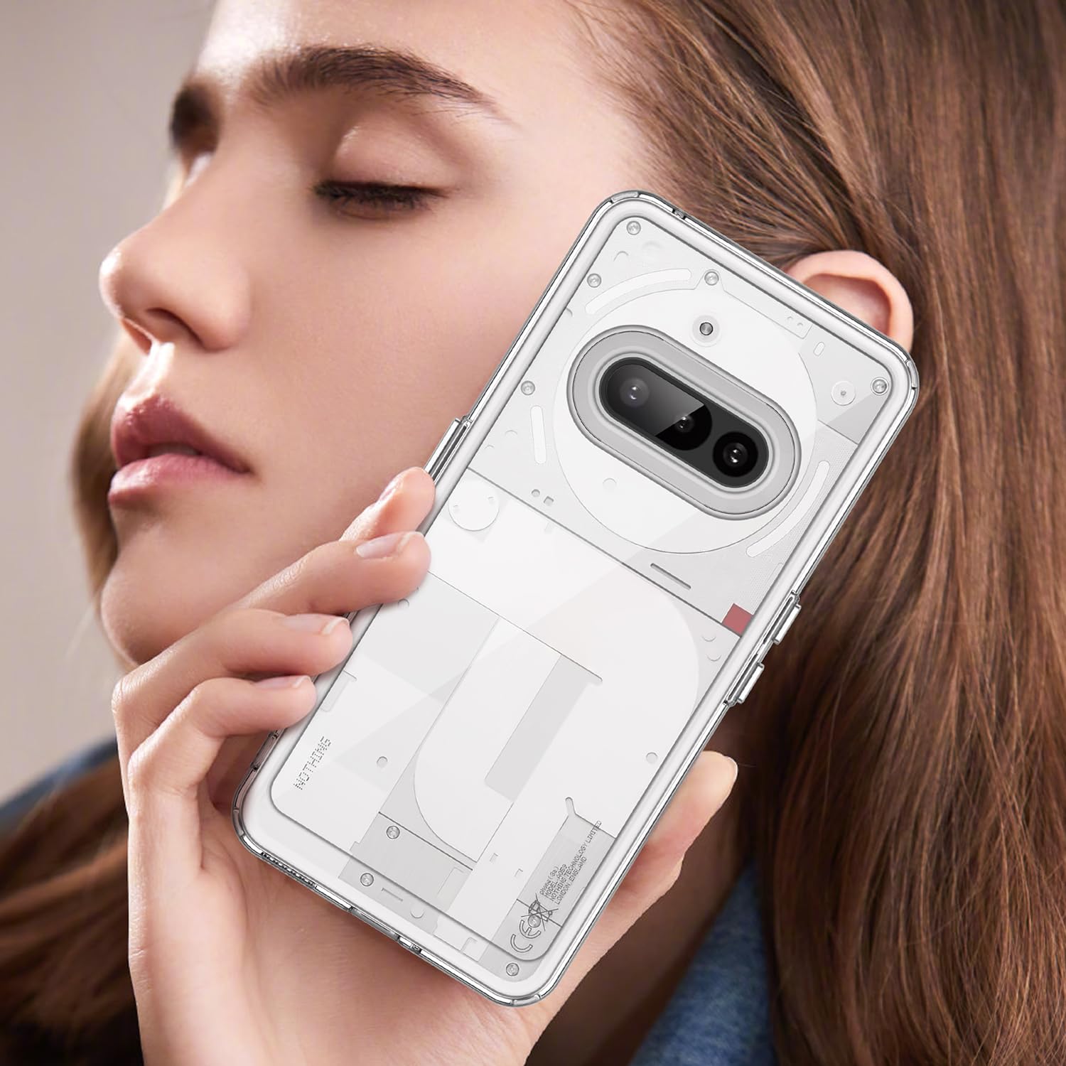 Zeking for Nothing Phone (3a), custodia trasparente trasparente con