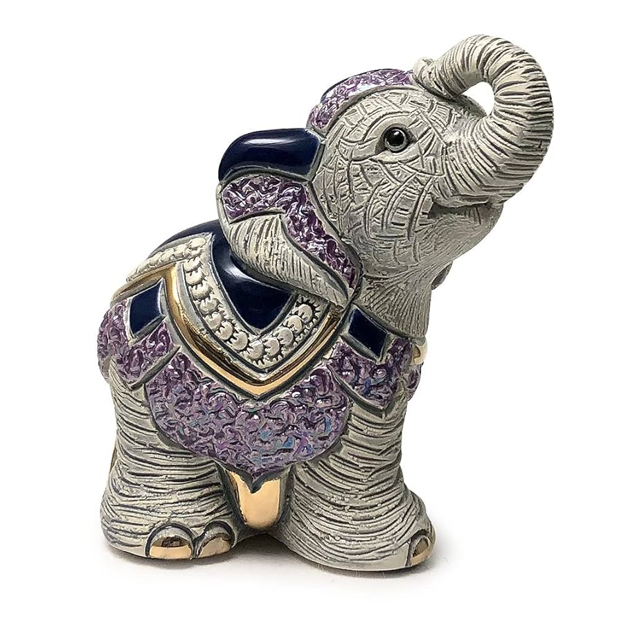 Amazon.co.jp: リンコナダ 紫インドゾウ子供 F441 動物 陶器