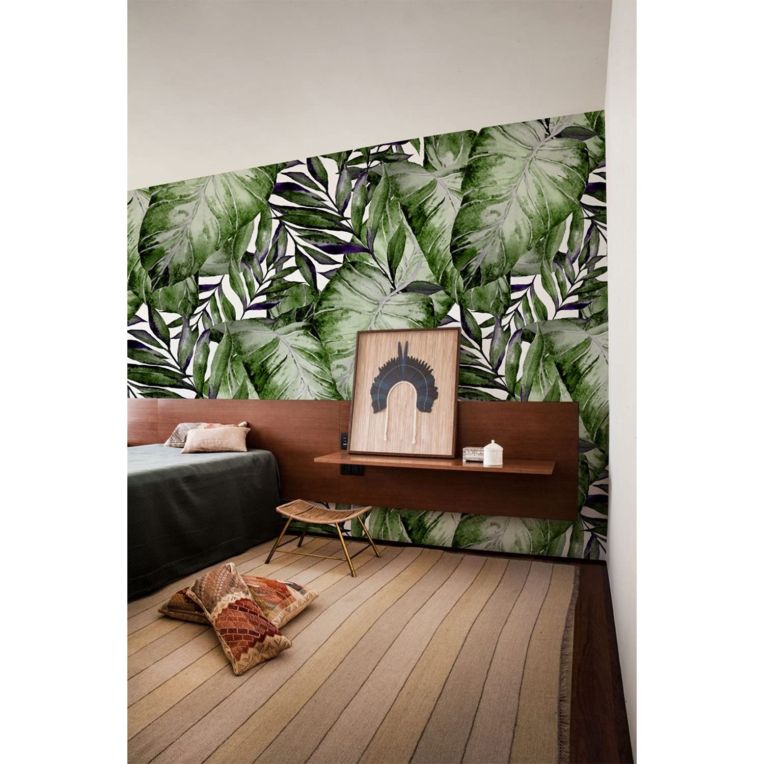 Papier peint panoramique 360x250 cm feuille monstre tropicale