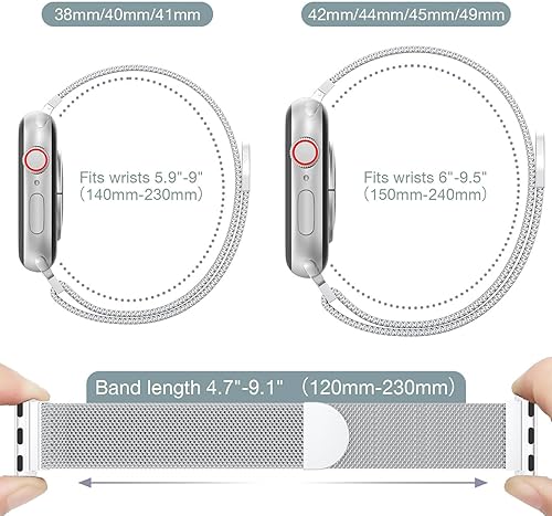 Miniatura 5 de Pippia Correa milanesa con cierre magnético compatible con Apple Watch Band de 1.496 pulgadas, 1.575 pulgadas, 1.614 pulgadas, 1.654 pulgadas, 1.732
