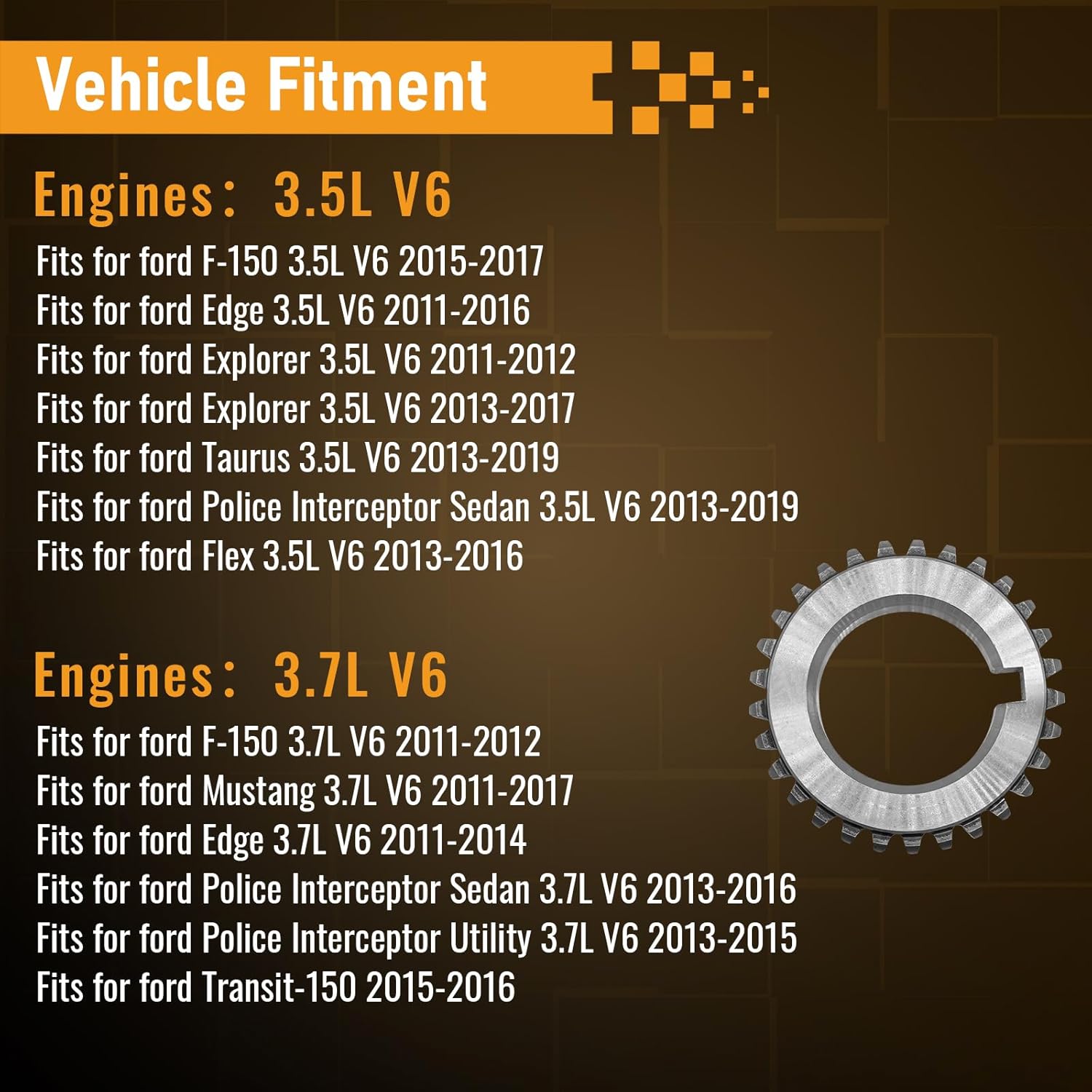 Timing Chain Kit with Water Pump + Camshaft Holding Tool with Timing Alignment Holder Tool Kit for 2011-2019 Ford Explorer/Edge/Taurus/Flex 3.5L 3.7L V6 303-1248 BL3Z-6268-A Timing Chain Set