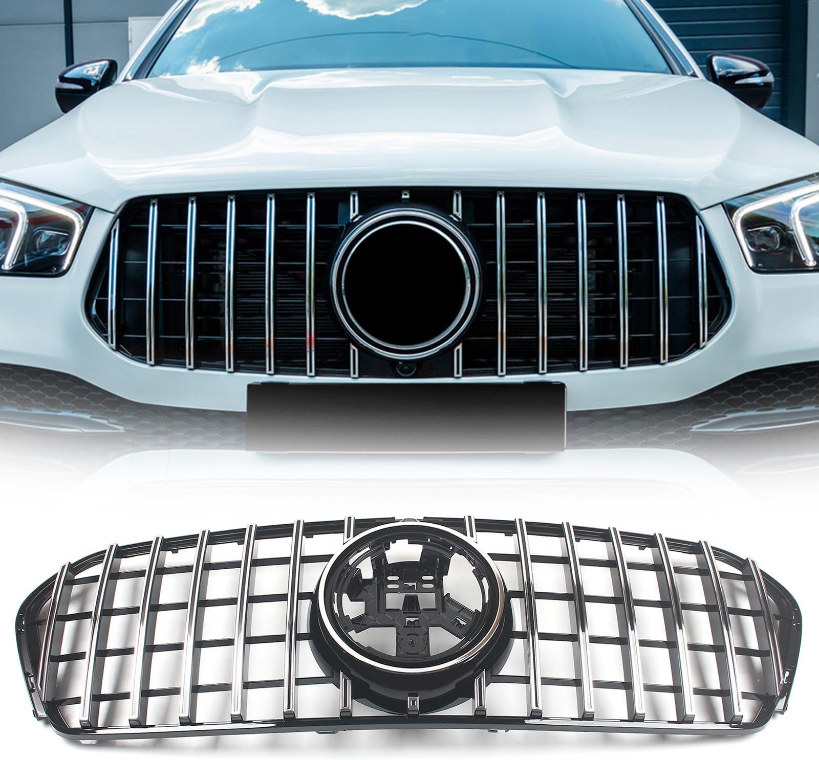 FINMOKAL GT Style Front Grille Front Bumper Grille Grill Fit For 2020-2023 Mercedes GLE-Class W167 GLE350 GLE400