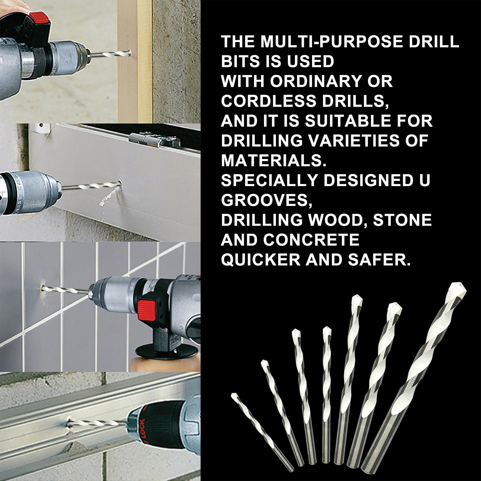 Greywolf Concrete Drill Bit Set, Masonry Drill Bit Set, Shockproof Hex Shank Drill Bit Set - Image 4