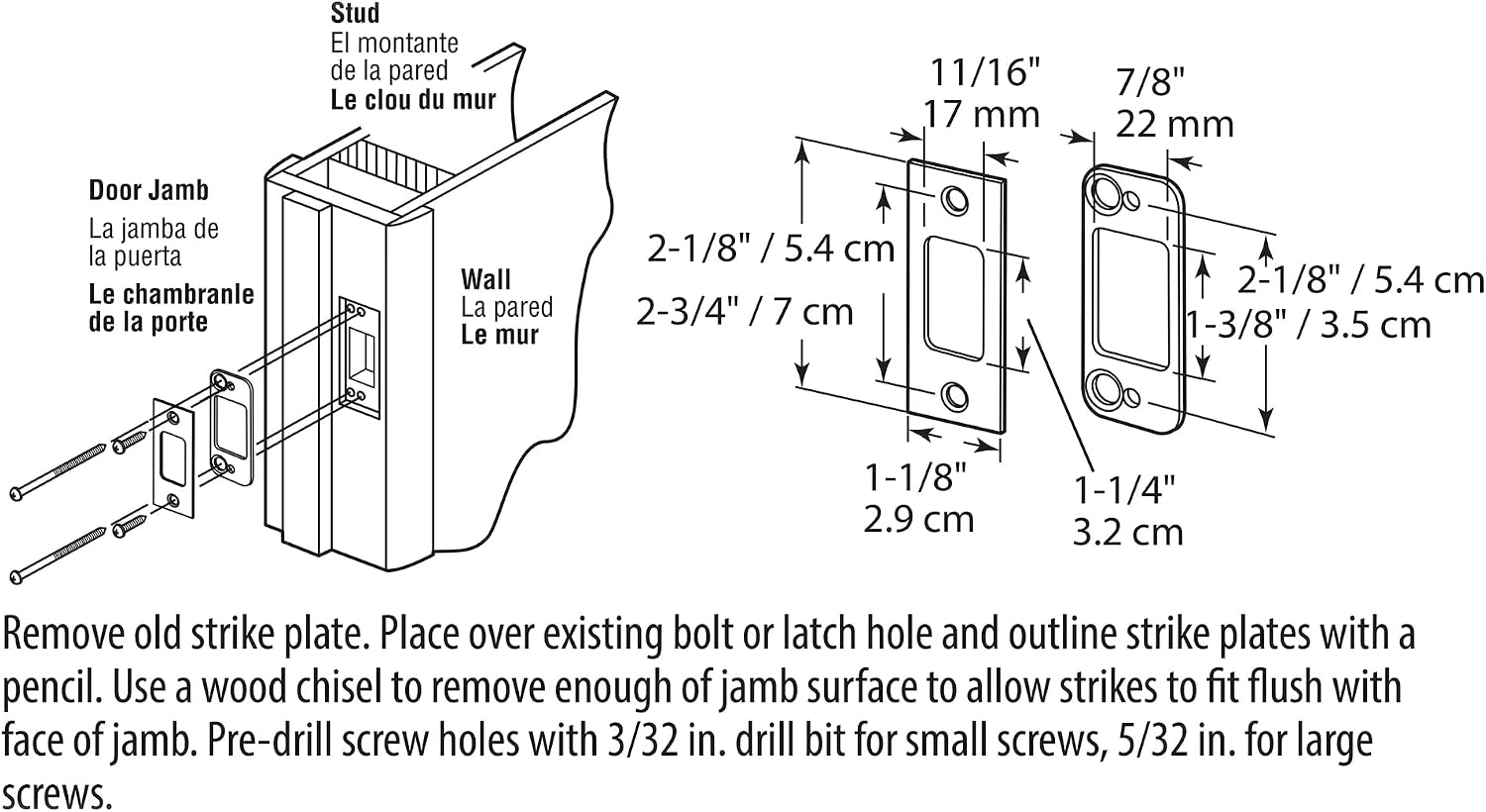 Prime-Line E 2482 11/16 x 1-1/4 In. Classic Bronze Finished Steel Security Deadbolt Door Lock Strike with Dual Steel Plates (Single Pack)