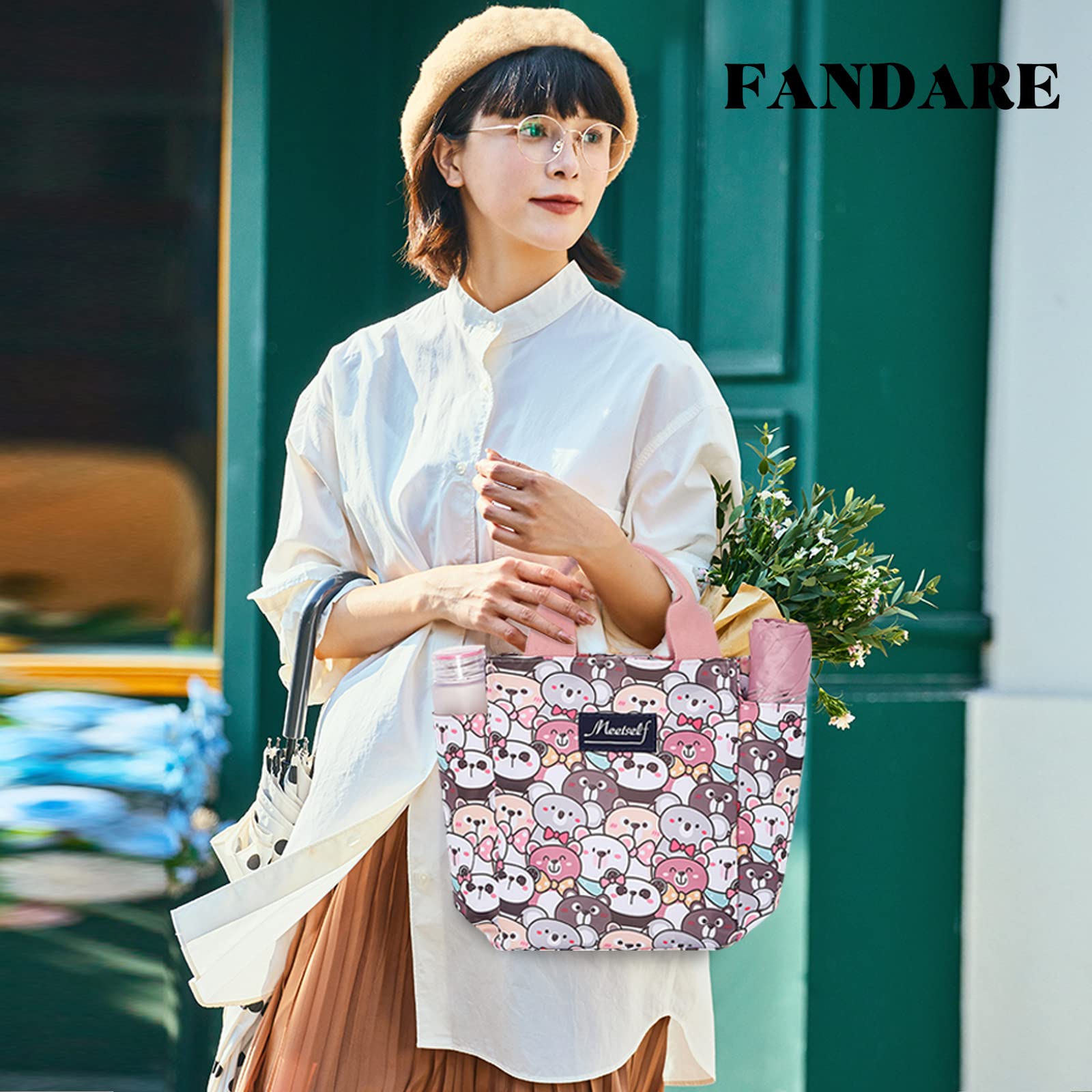 FANDARE Bolsas Porta Alimentos Bolsa de Almuerzo Lunch Box Bolso Nevera Portatil Mochilas de Picnic para vajilla de Exterior y Picnic Hombres Mujeres Camping Barbacoa Oficina Escuela Viaje(bebé)