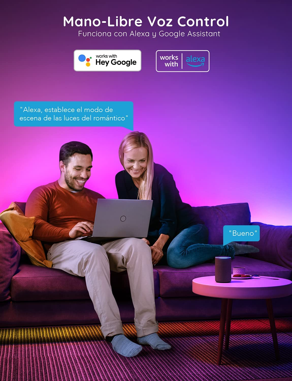 Govee Tiras LED WiFi 5M, Luces LED RGBIC con Control por Alexa, Google Assistant y App, Inteligente Control Segmentado, DIY, Sincronización de música para Habitación, Dormitorio, Salón, Fiesta
