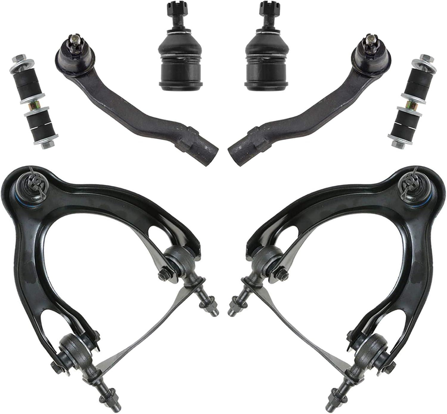 TRQ Front Steering & Suspension Kit Ball Joint Control Arm with Ball Joint Sway Bar Stabilizer Link Tie Rod Compatible with 1994-2001 Acura Integra 1992-1995 Honda Civic 1993-1997 Civic del Sol