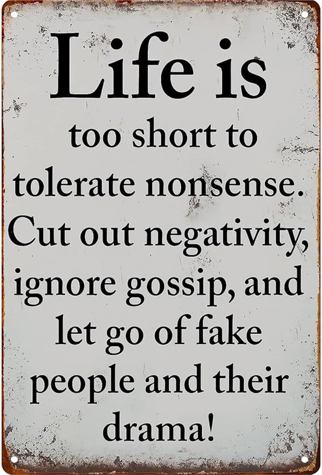 NWPNLXEA Witty Saying Metal Sign Life Is Too Short Wall-Art for Living Room Office Bar Man Cave 8 X 12 in