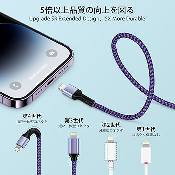 Amazon.co.jp: iPhone 充電ケーブル 3本組（0.3M+0.9M+1.8M）USB