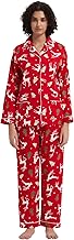 GLOBAL Pyjamas for Women Flannel Cotton Sleepwear long Ladies Pyjamas Sets Button Down Loungewear