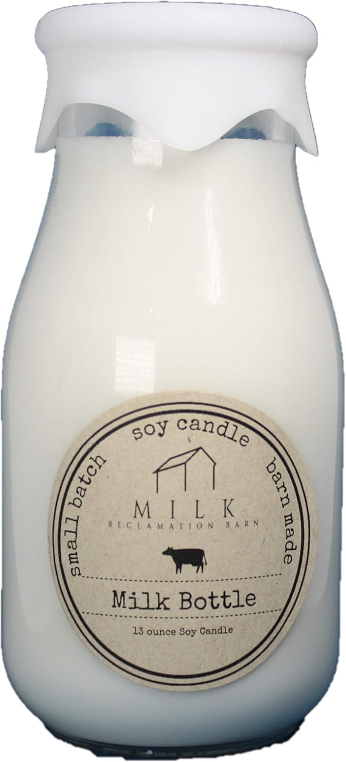 Milk Reclamation Barn's Milk Bottle Candle (13 oz), Coconut Cream