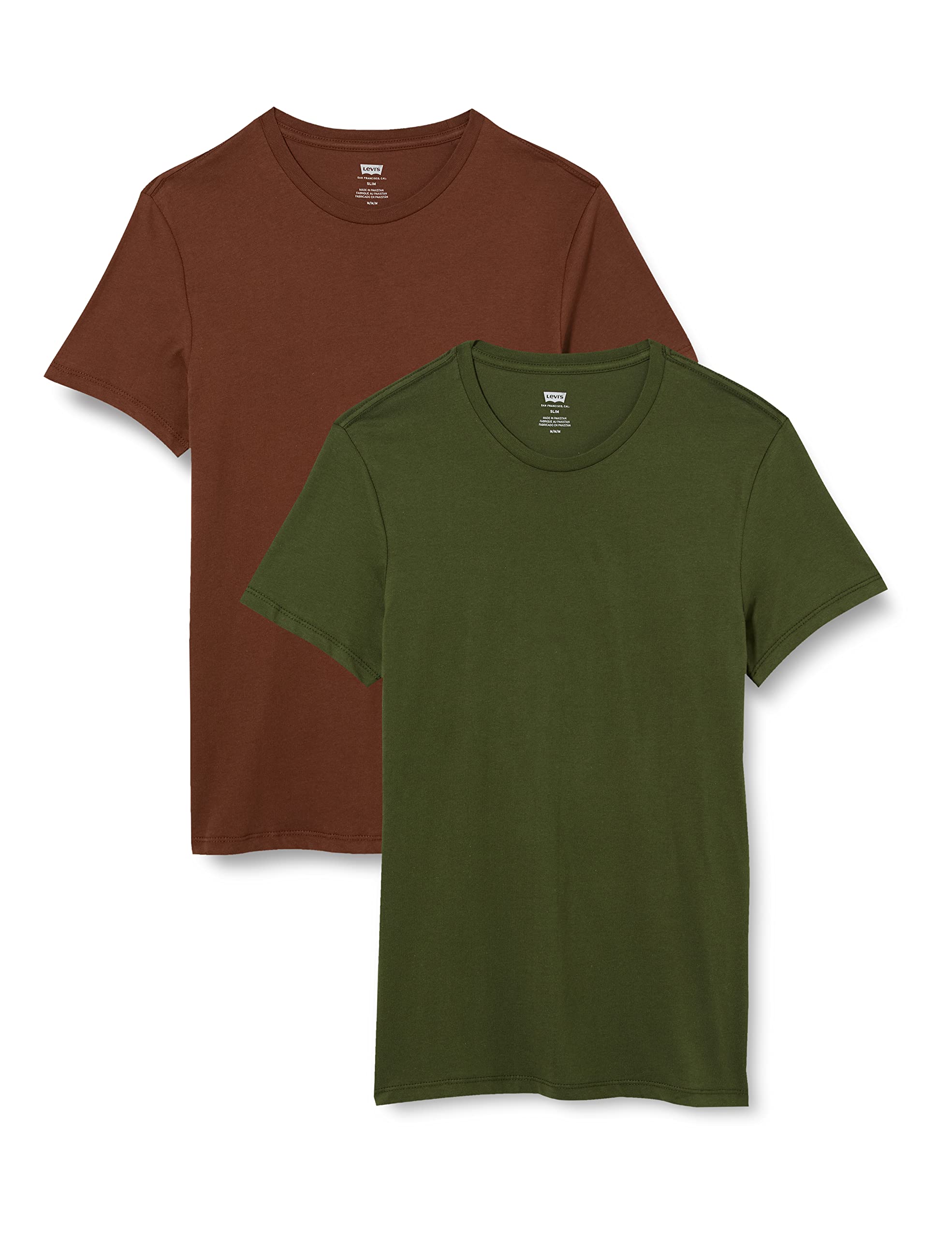 Levi's Slim 2-Pack Crewneck tee Camiseta (Pack de 2) para Hombre