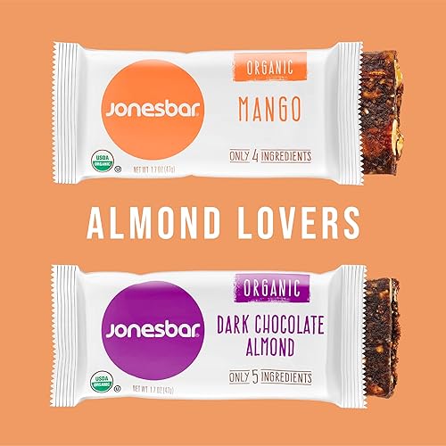 Miniatura 21 de JONESBAR USDA - Barra orgánica de frutas y nueces, sin OMG, Kosher, vegana, sin gluten, barra de aperitivos simple (24 barras (2 cajas))