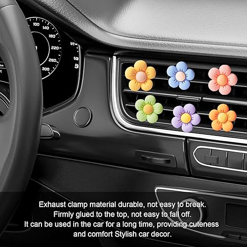 Miniatura 5 de 6 clips de ventilación de automóvil con flores de margarita, accesorios decorativos universales, clip de ventilación para salida de aire