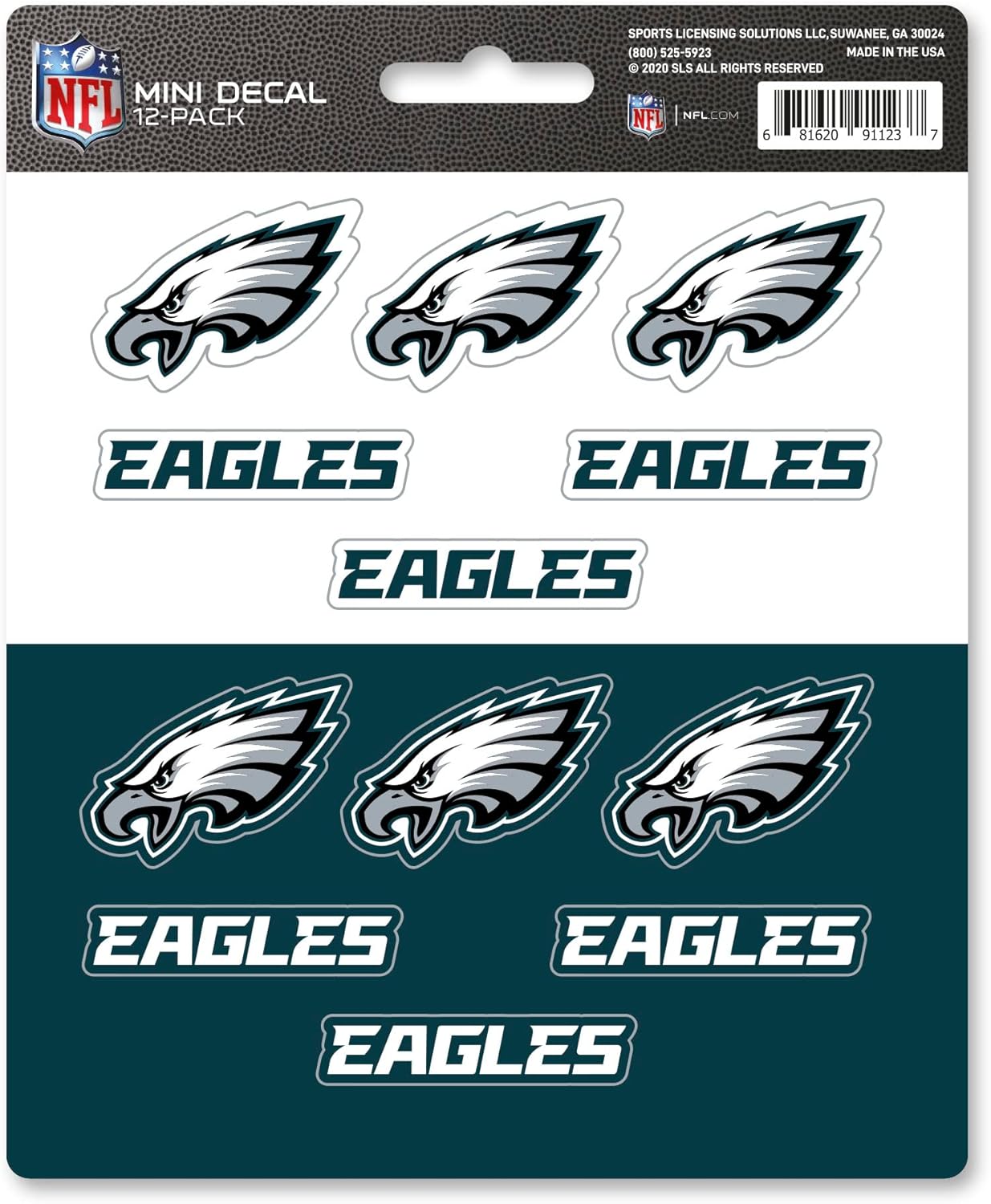 FANMATS NFL Unisex-Teen NFL Mini Decal 12-E2pk
