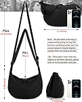 Small Sling Crossbody Bag for Women Men Trendy, Mini Crescent Bag with Adjustable Strap, 2 Zippers Lightweight Nylon Bag