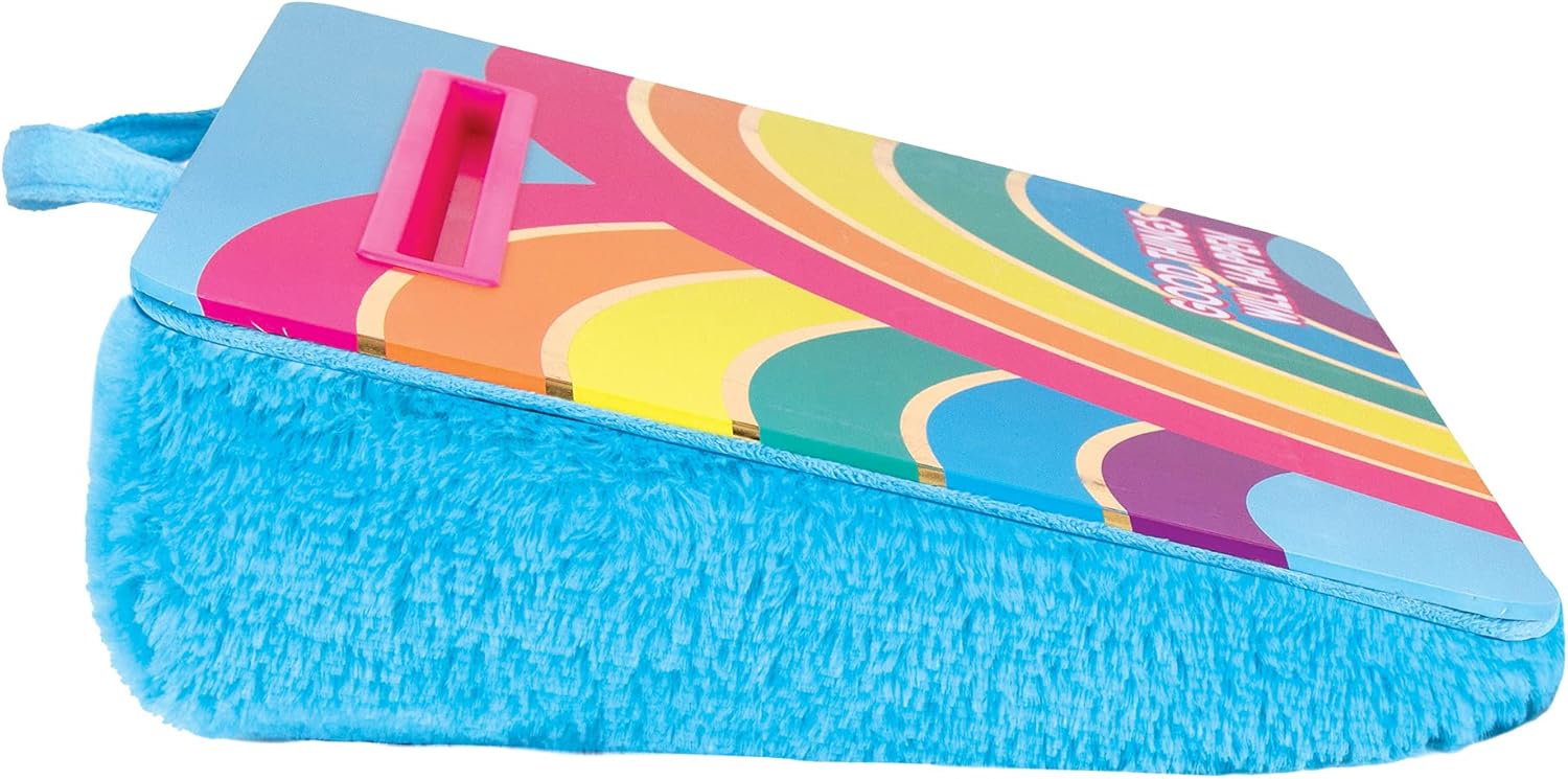 3C4G Rainbow Bright Lap Desk - Portable Lap Pillow Desk for Kids with Media Slot - 12” x 16.9” Lap Desk for Laptop, Tablets, & Notebooks by Make It Real