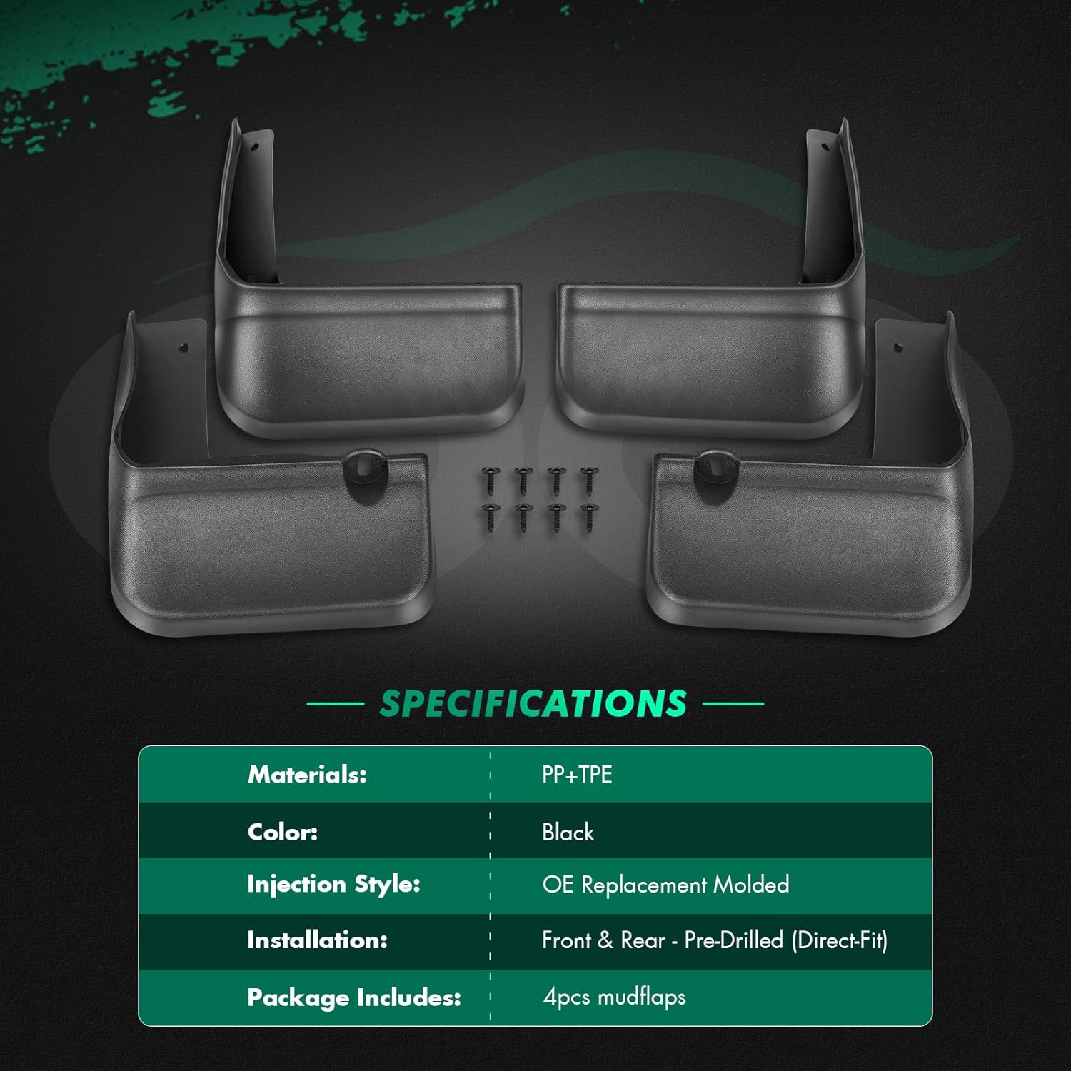 SCITOO Mud Flaps 4PCS Suitable for Toyota Camry 2012 2013 2014 Front & Rear mud Flaps Splash Guard Set
