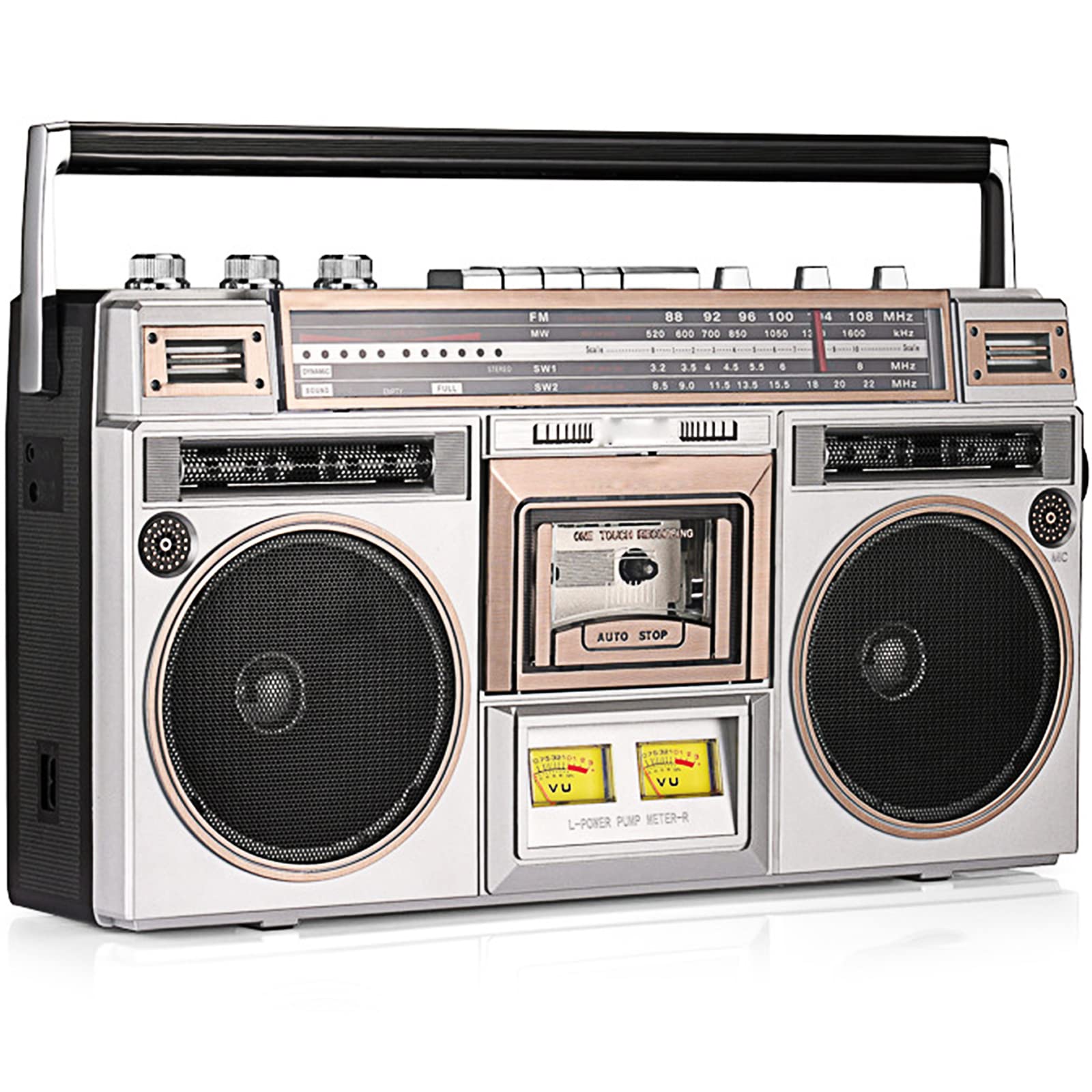 Radio Retro, Casete Boombox, Reproductor de Casete Bluetooth, grabadora de Reproductor de Casete de Radio, Radio Am/FM, Conector para Auriculares, Pantalla LCD, conversió
